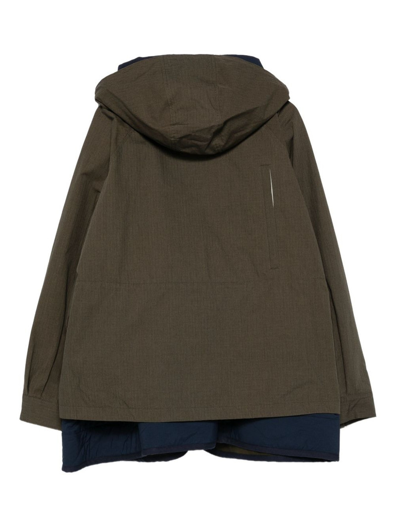 sacai hooded multi-pocket coat outlook