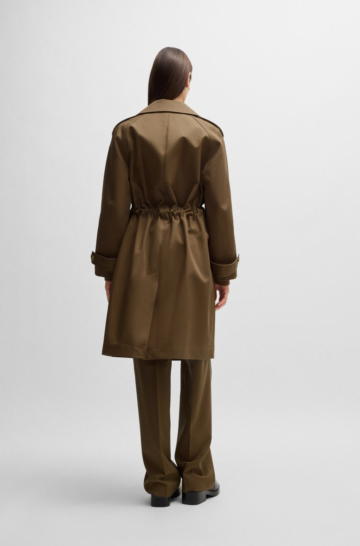 DOUBLE-BREASTED COAT IN WATER-REPELLENT COTTON - 4