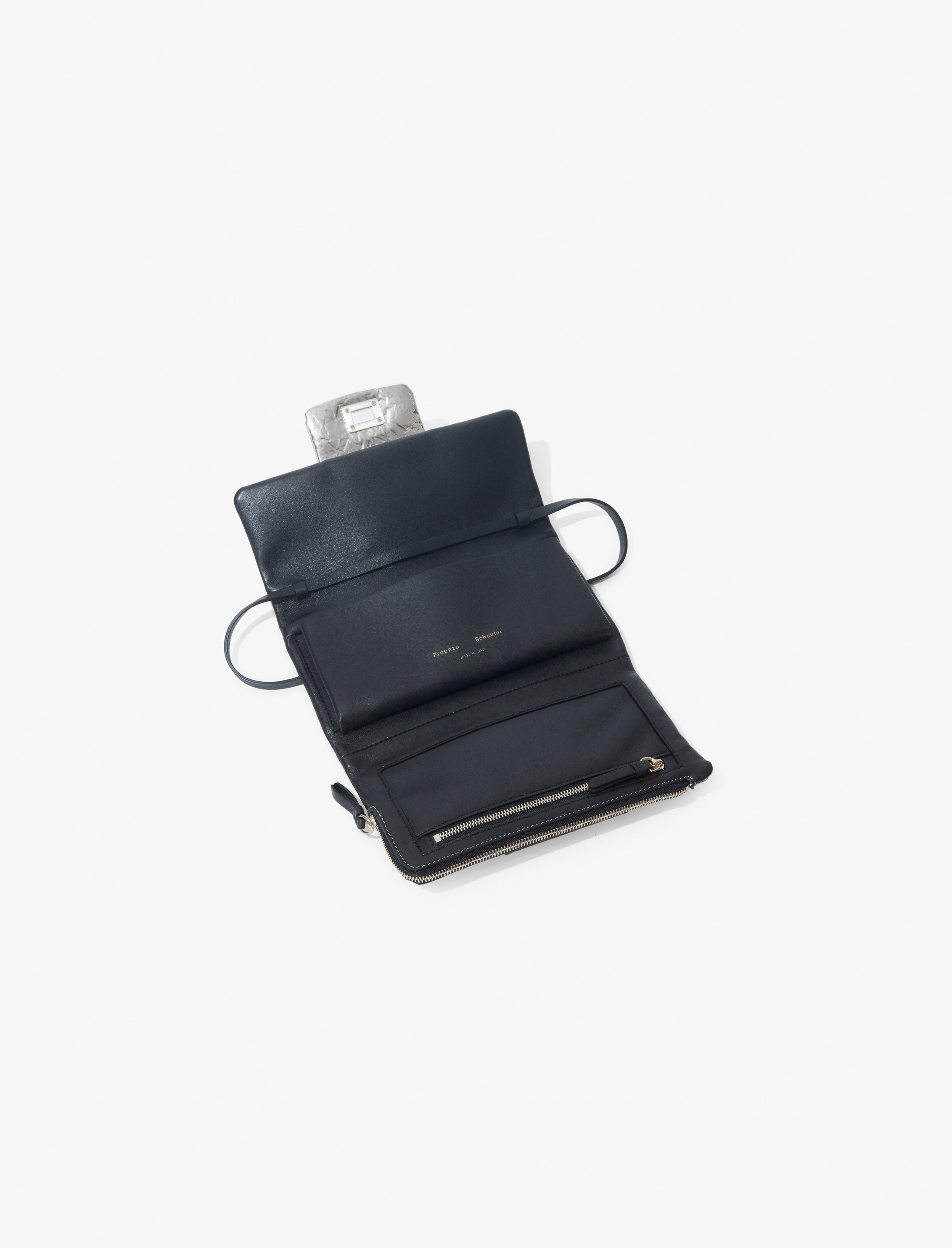 Flip Shoulder Bag in Crinkled Metallic - 5