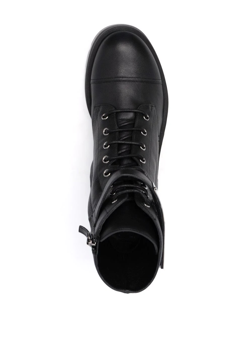 engraved-logo lace-up boots - 4