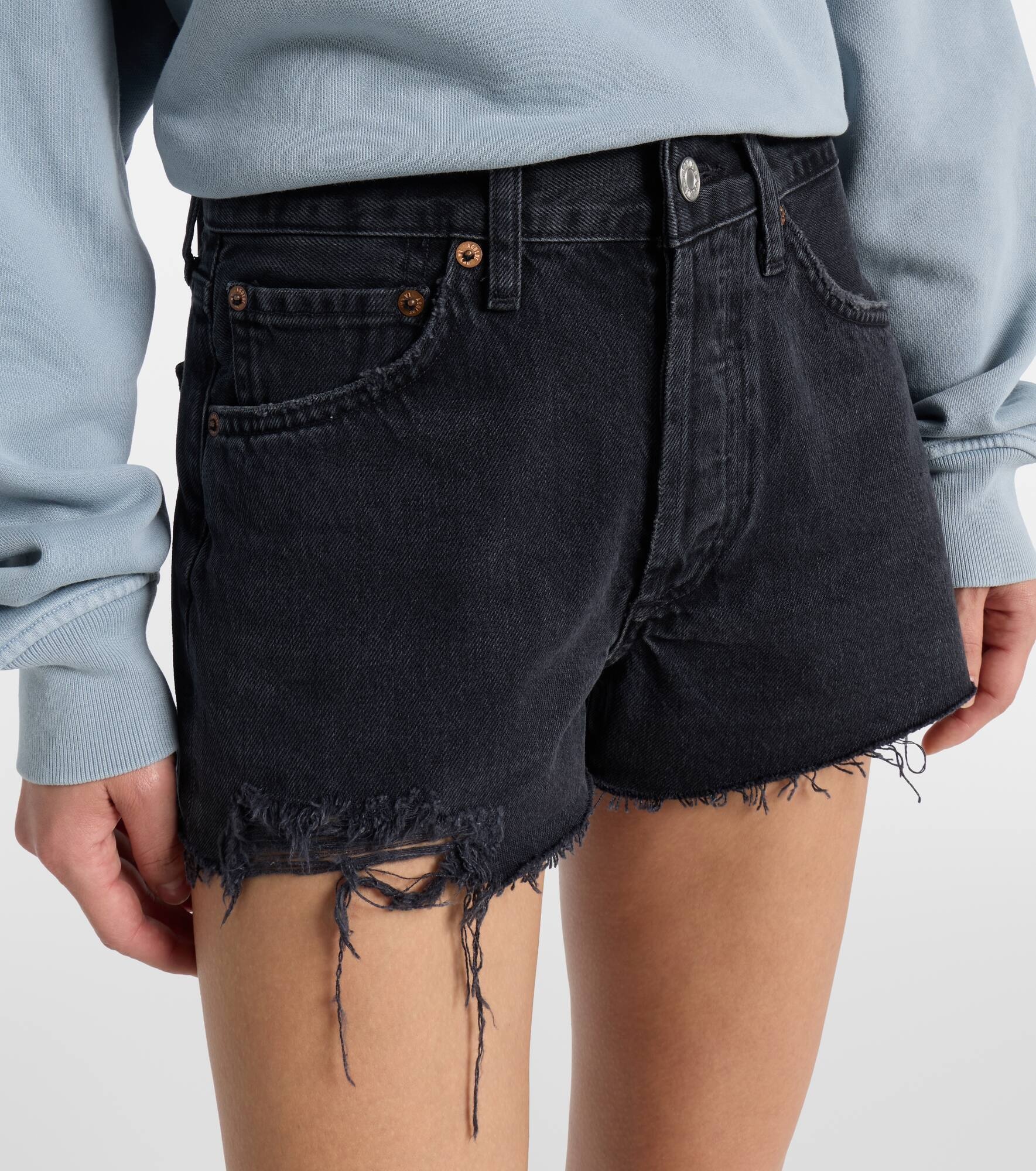 Parker Vintage distressed denim shorts - 4