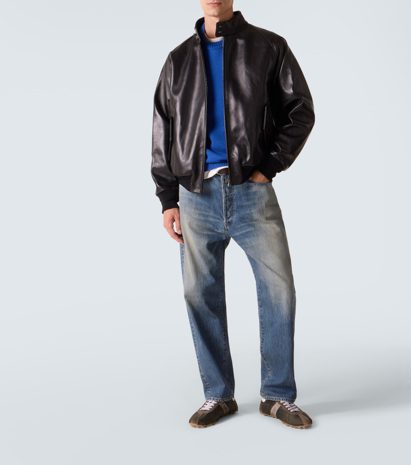 A.PRESSE Leather bomber jacket outlook