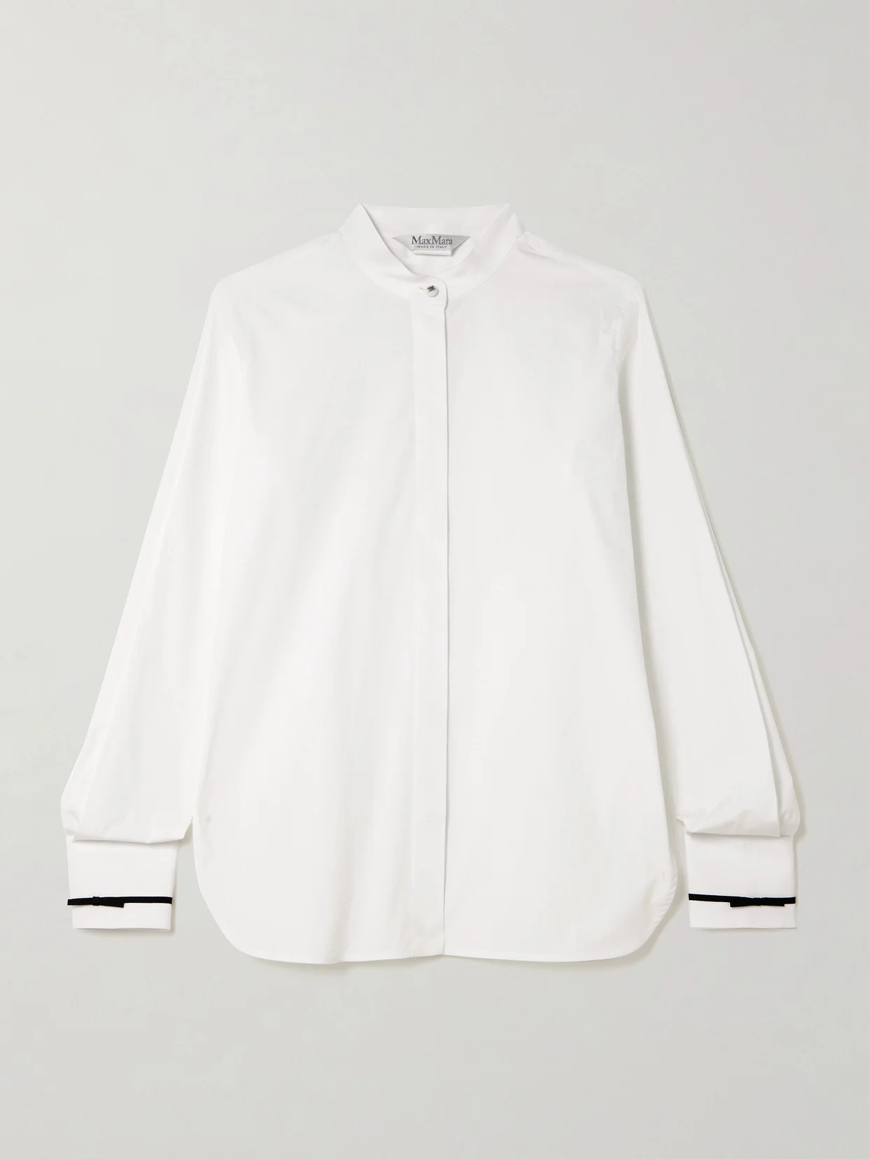 Otranto Grosgrain-trimmed Cotton-blend Poplin Shirt - 1