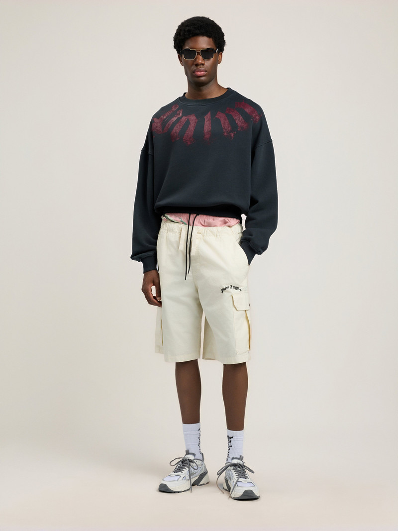 Palm Angels Big Neck Logo Loose Sweatshirt outlook