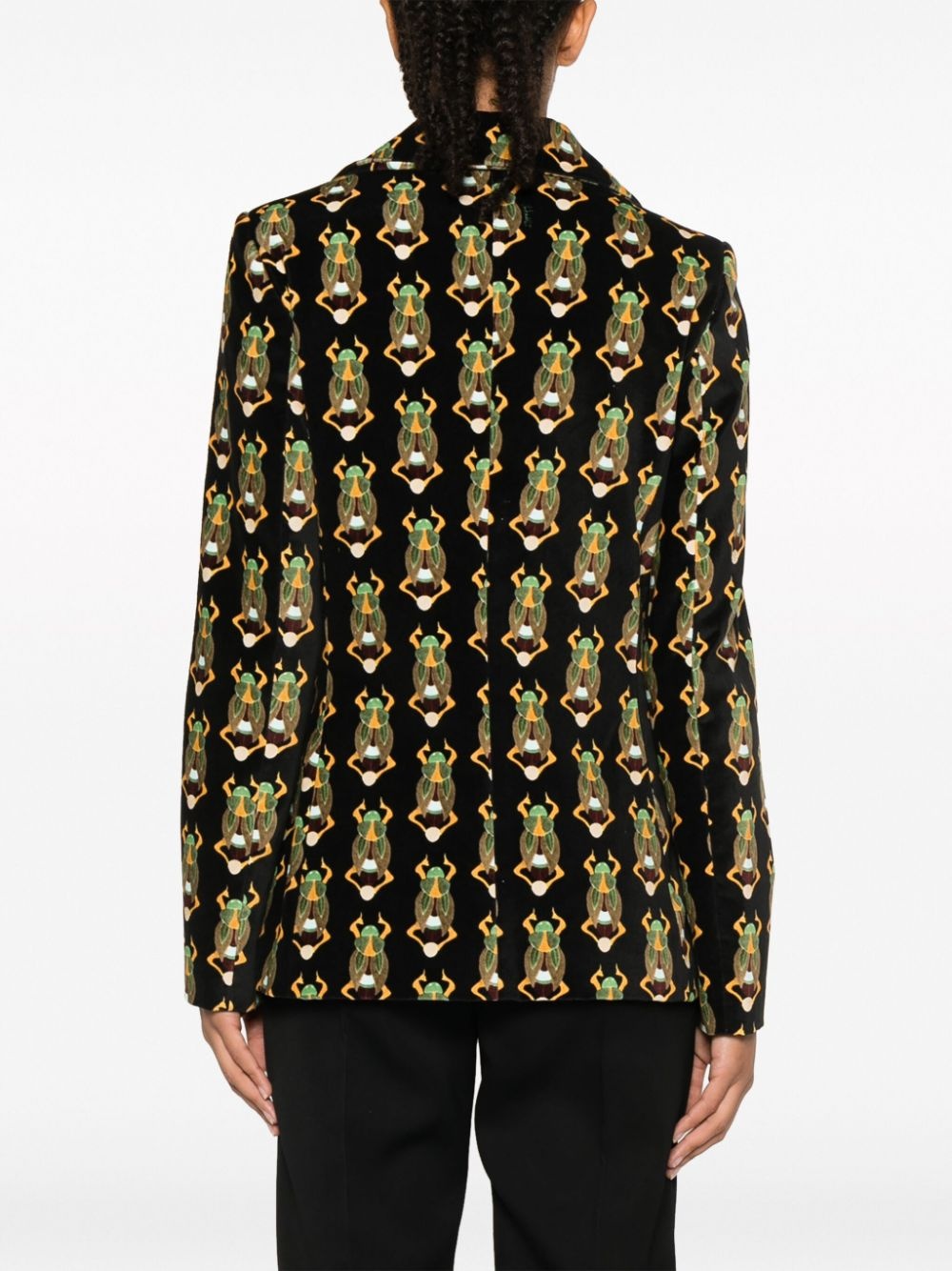 Scarab-print cotton blazer - 4