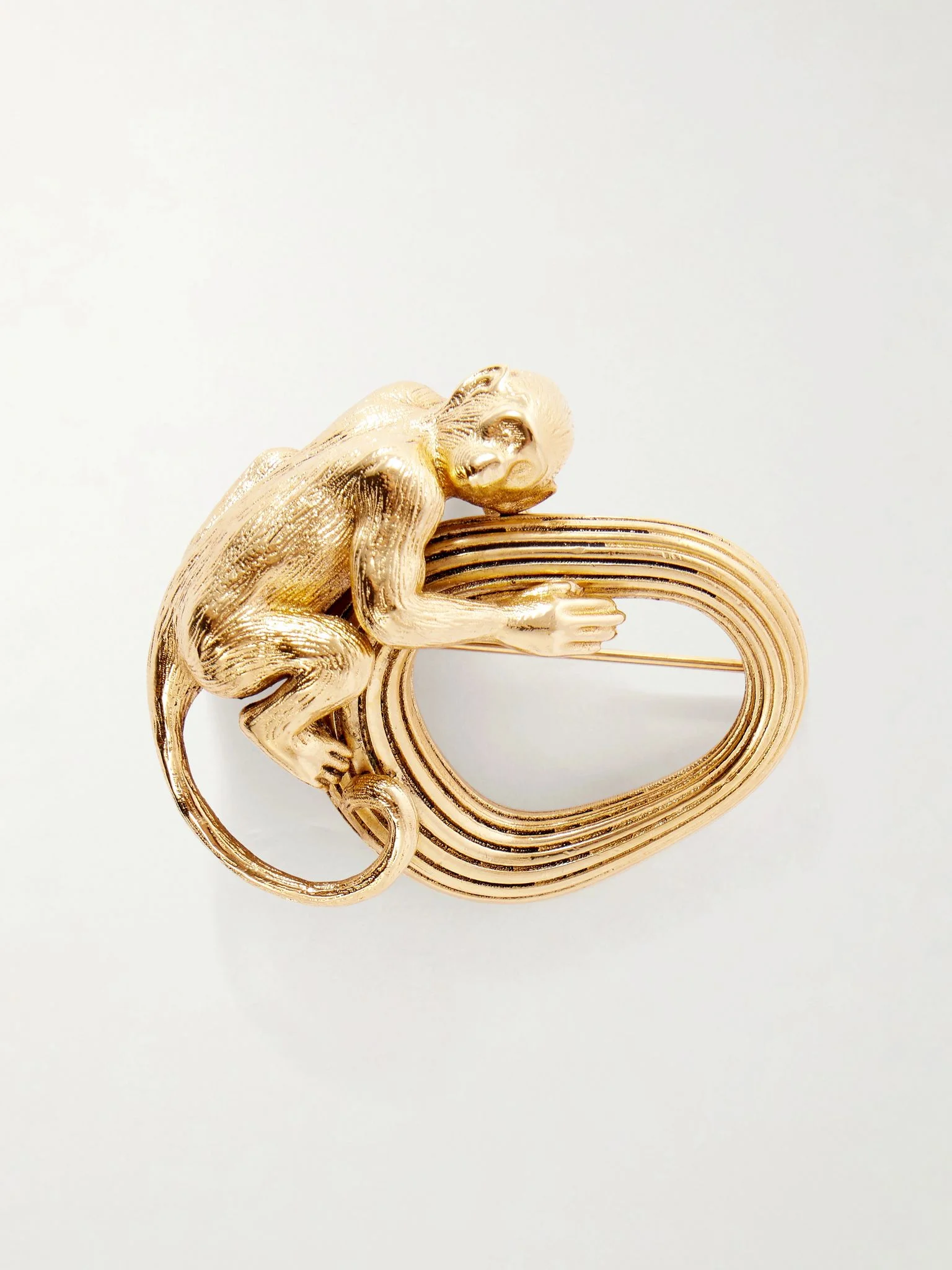 Monkey gold-toned brooch Gold - 1