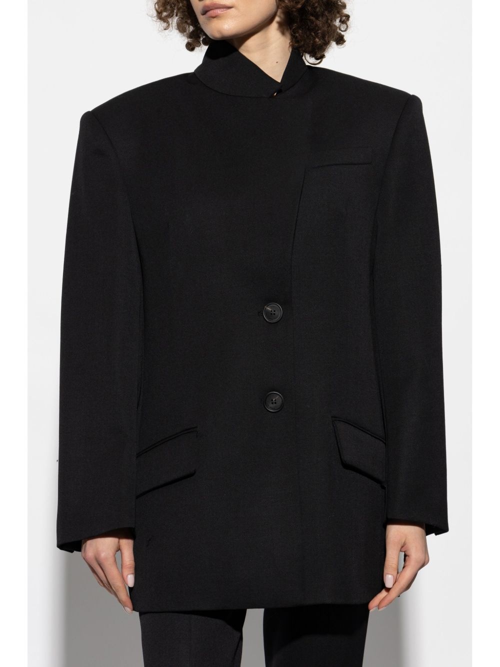 wool gabardine blazer - 3