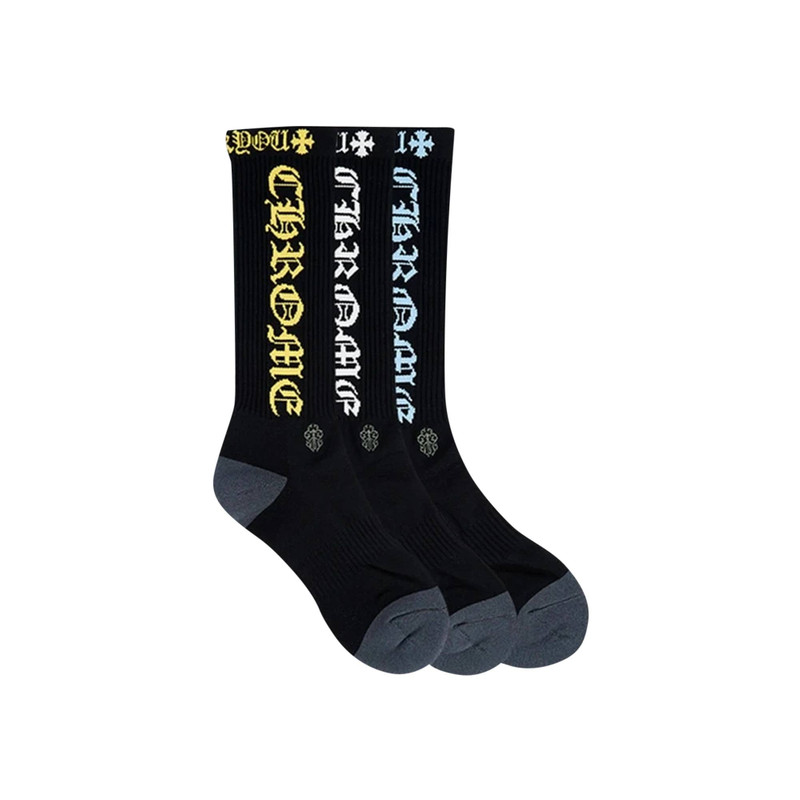 Chrome Hearts 3-Pack Socks 'Black' - 1