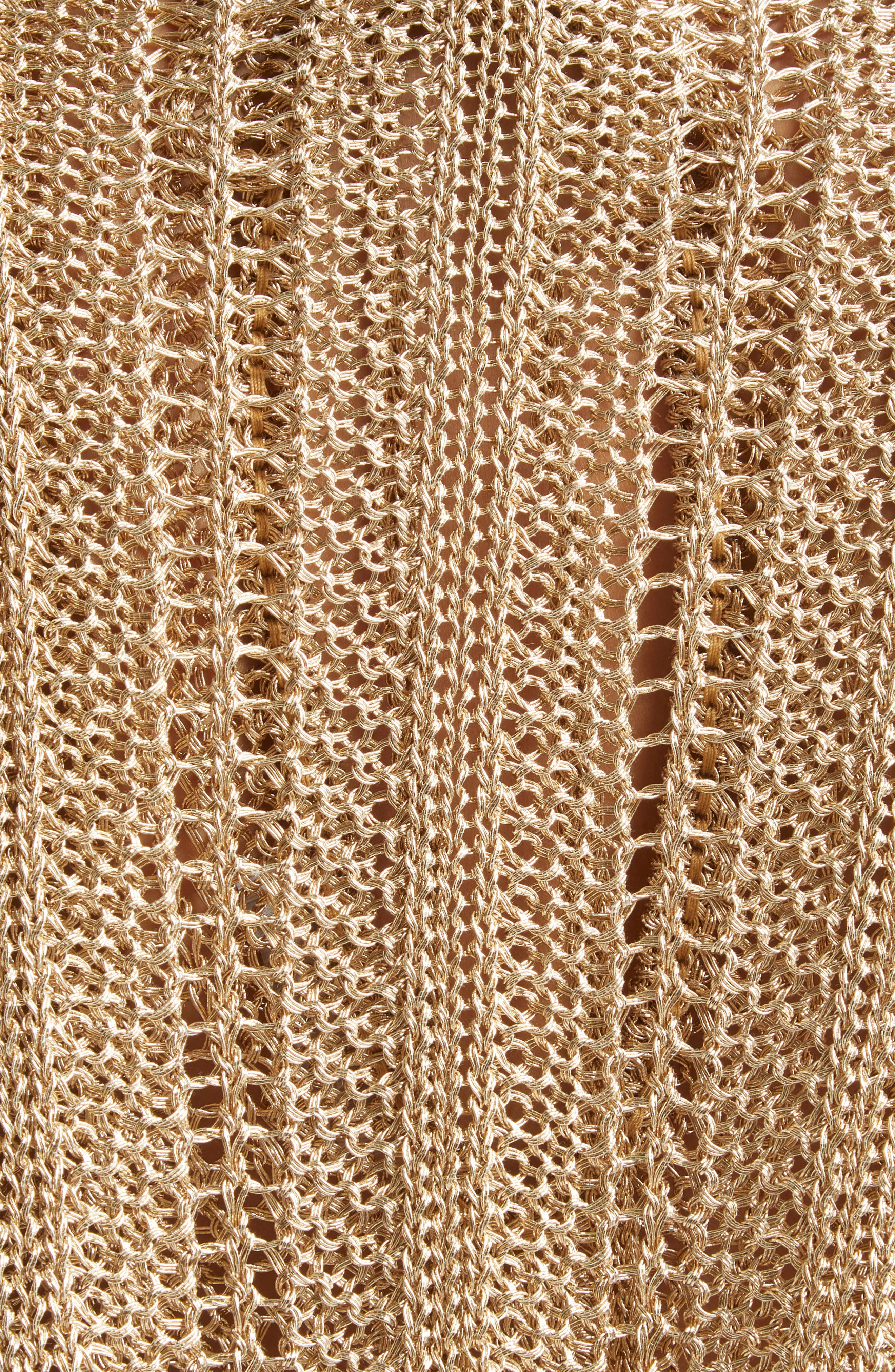 Rabanne Crochet Crop Cardigan in Light Gold at Nordstrom - 6