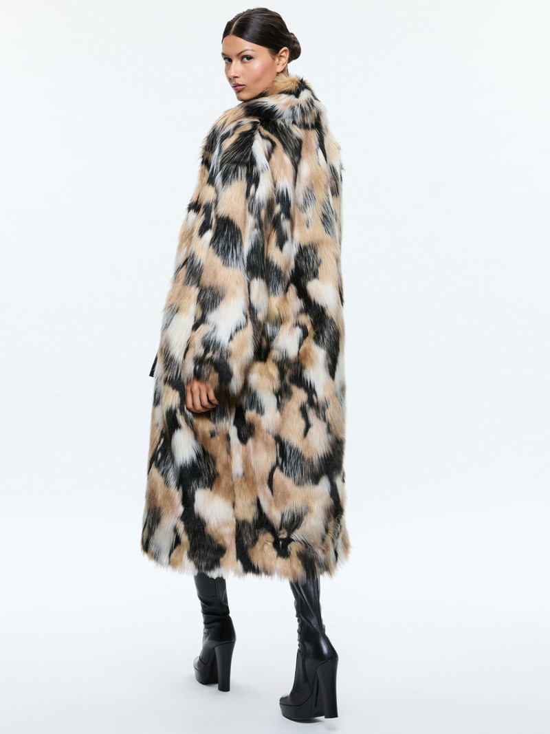 Alice + Olivia YETTA DROP SHOULDER FAUX FUR MAXI COAT outlook