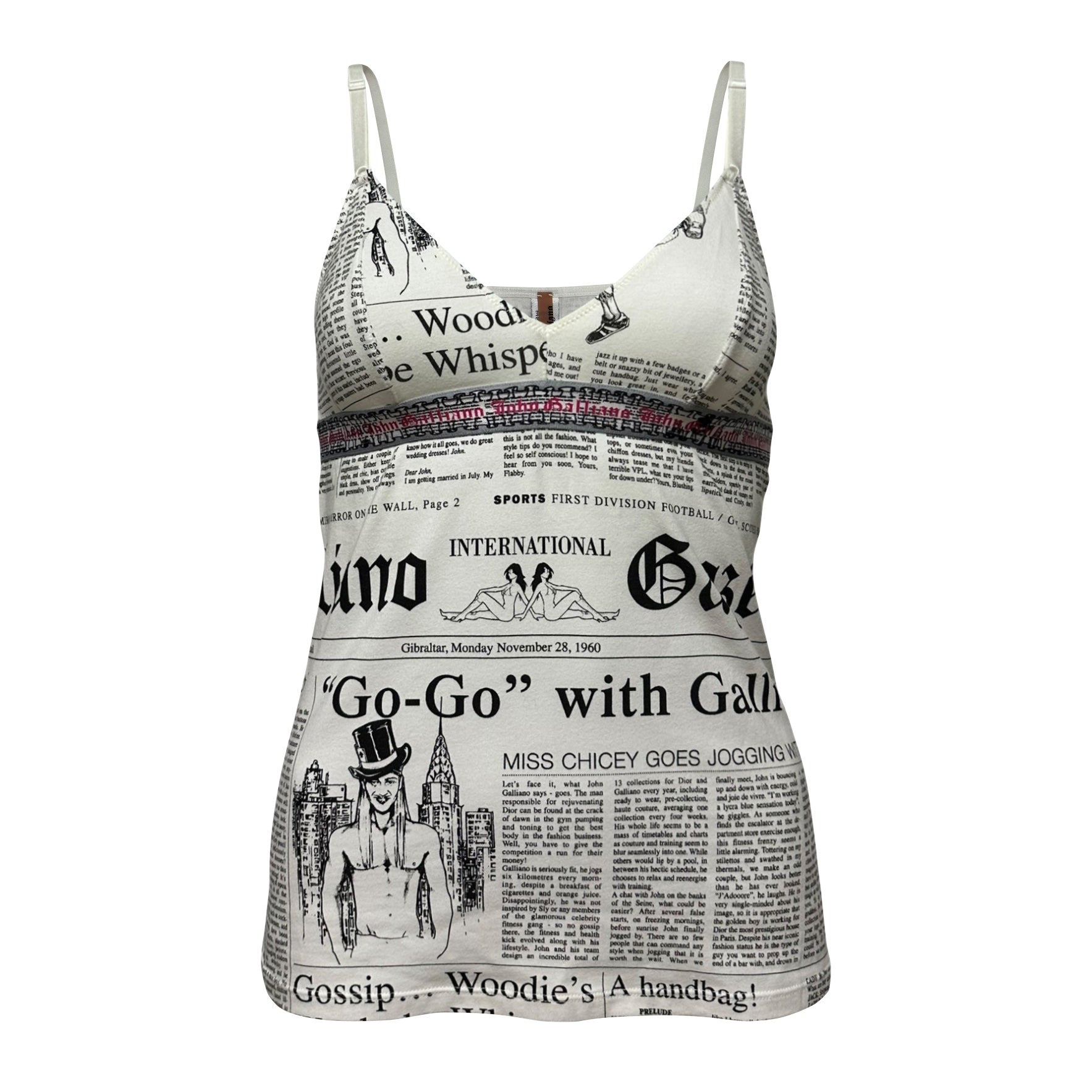 JOHN GALLIANO Newspaper Print Camisole - 1