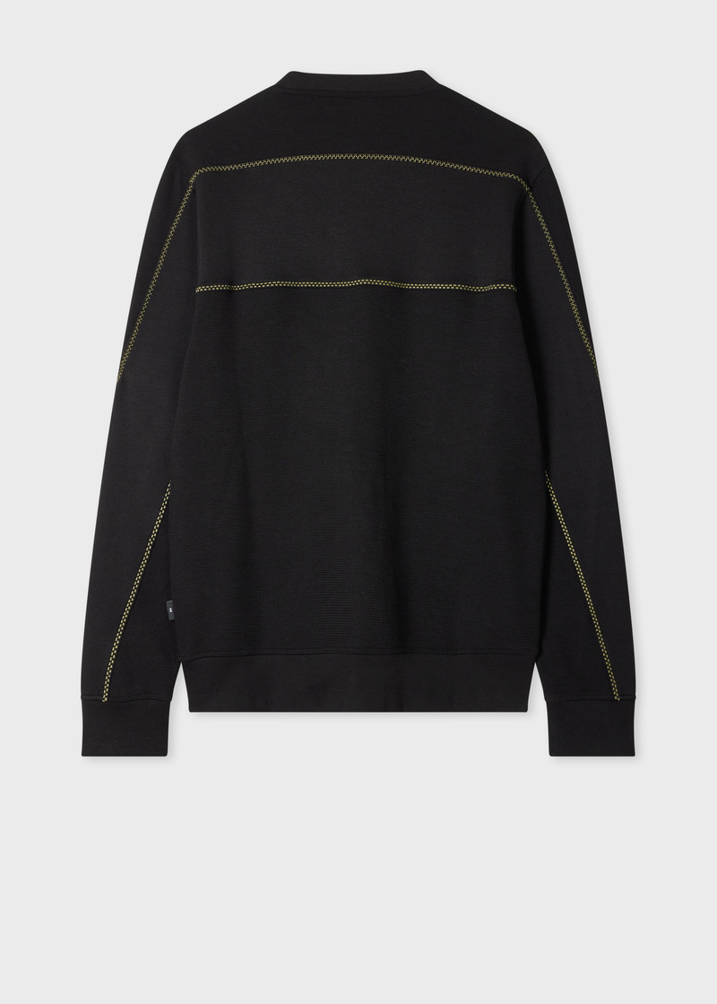Paul Smith Black Textured Sweatshirt with Contrast Embroidery outlook