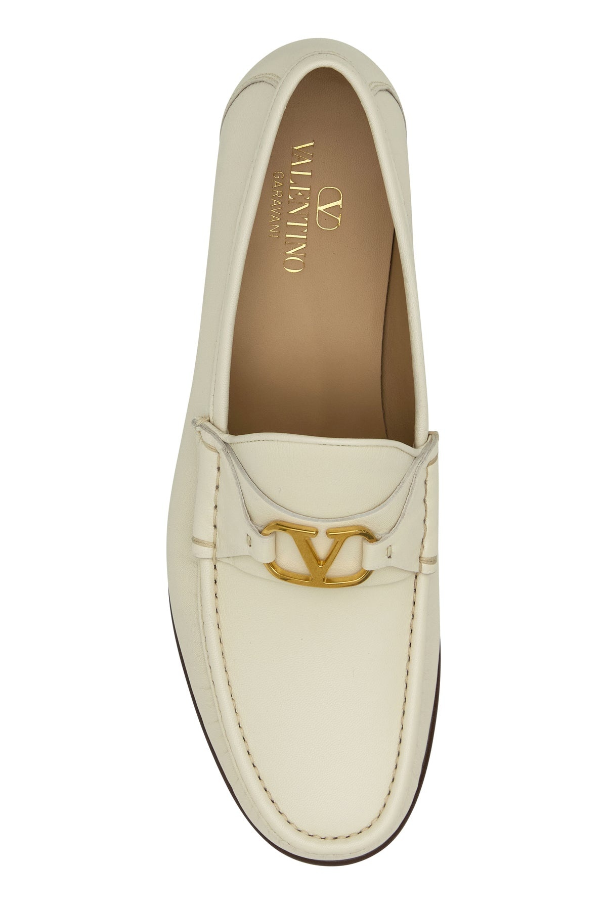 Ivory leather VLogo Signature loafers - 4