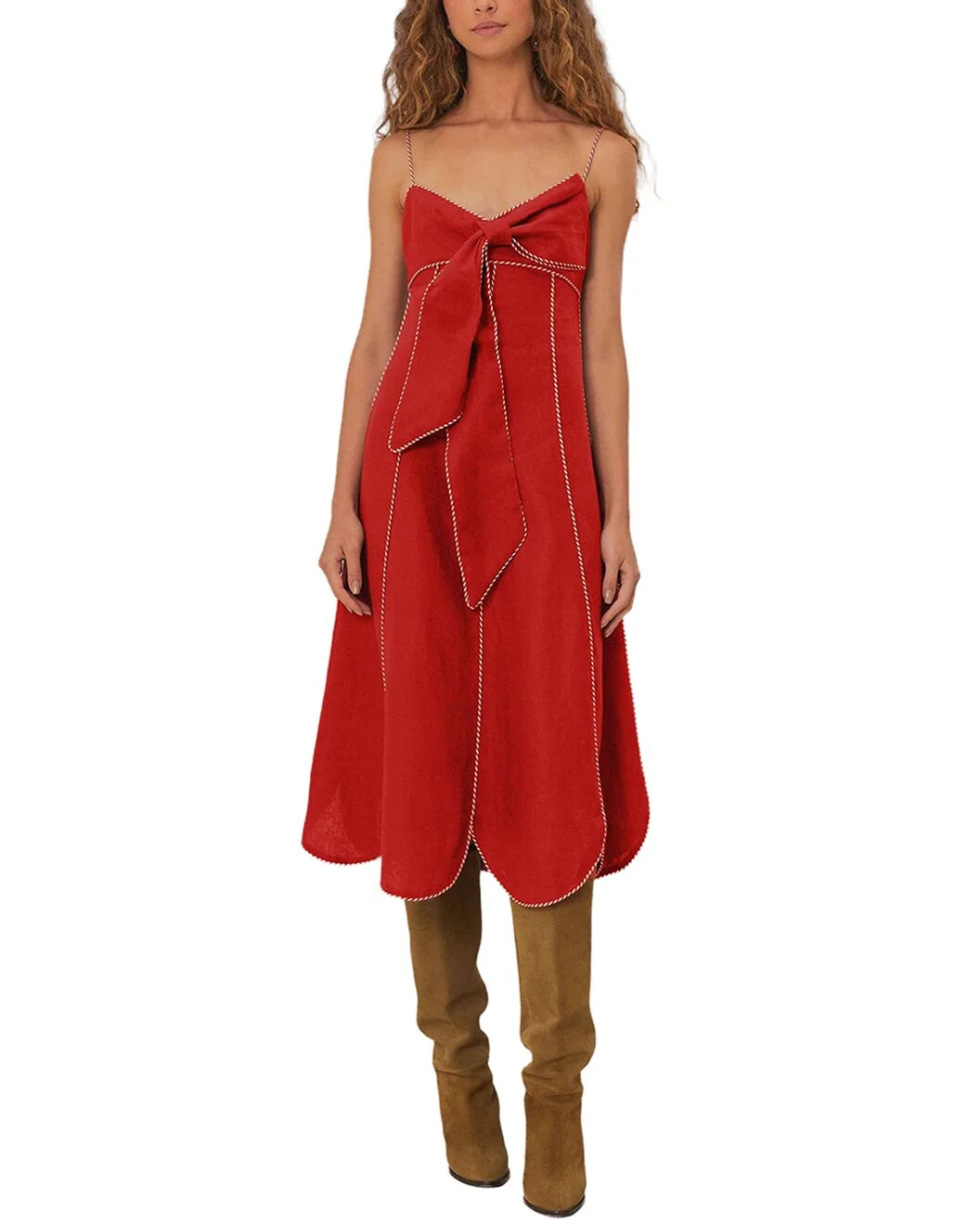 FARM Rio Red Sleeveless Linen Maxi Dress - 1