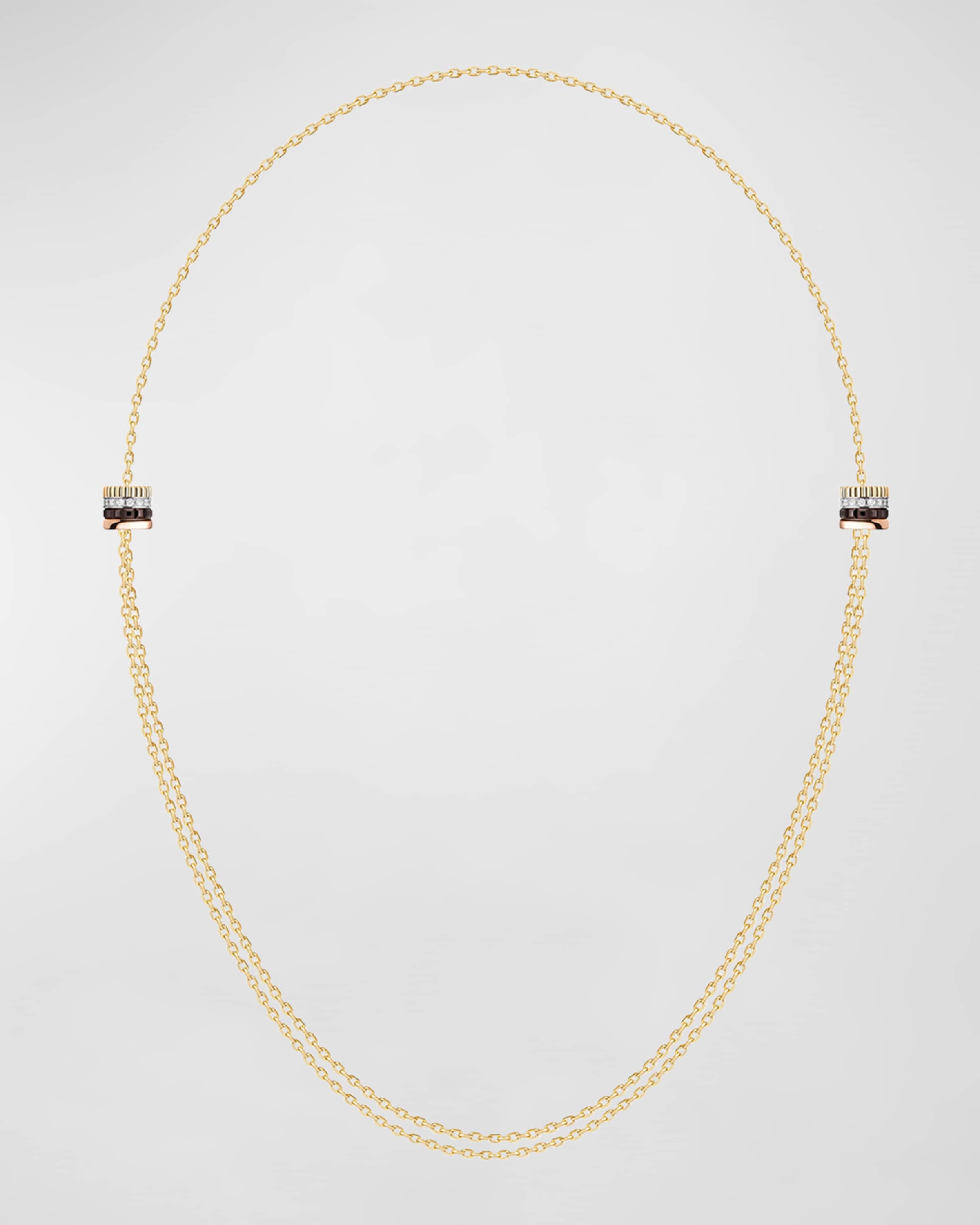 Tricolor 18K Gold Quatre Brown PVD and Diamond Necklace - 1