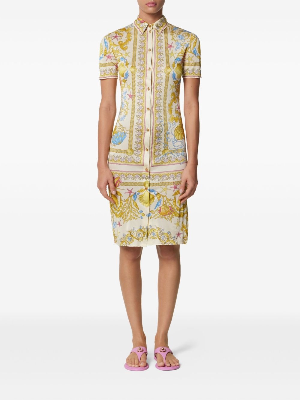 Underwater Barocco midi shirt dress - 3