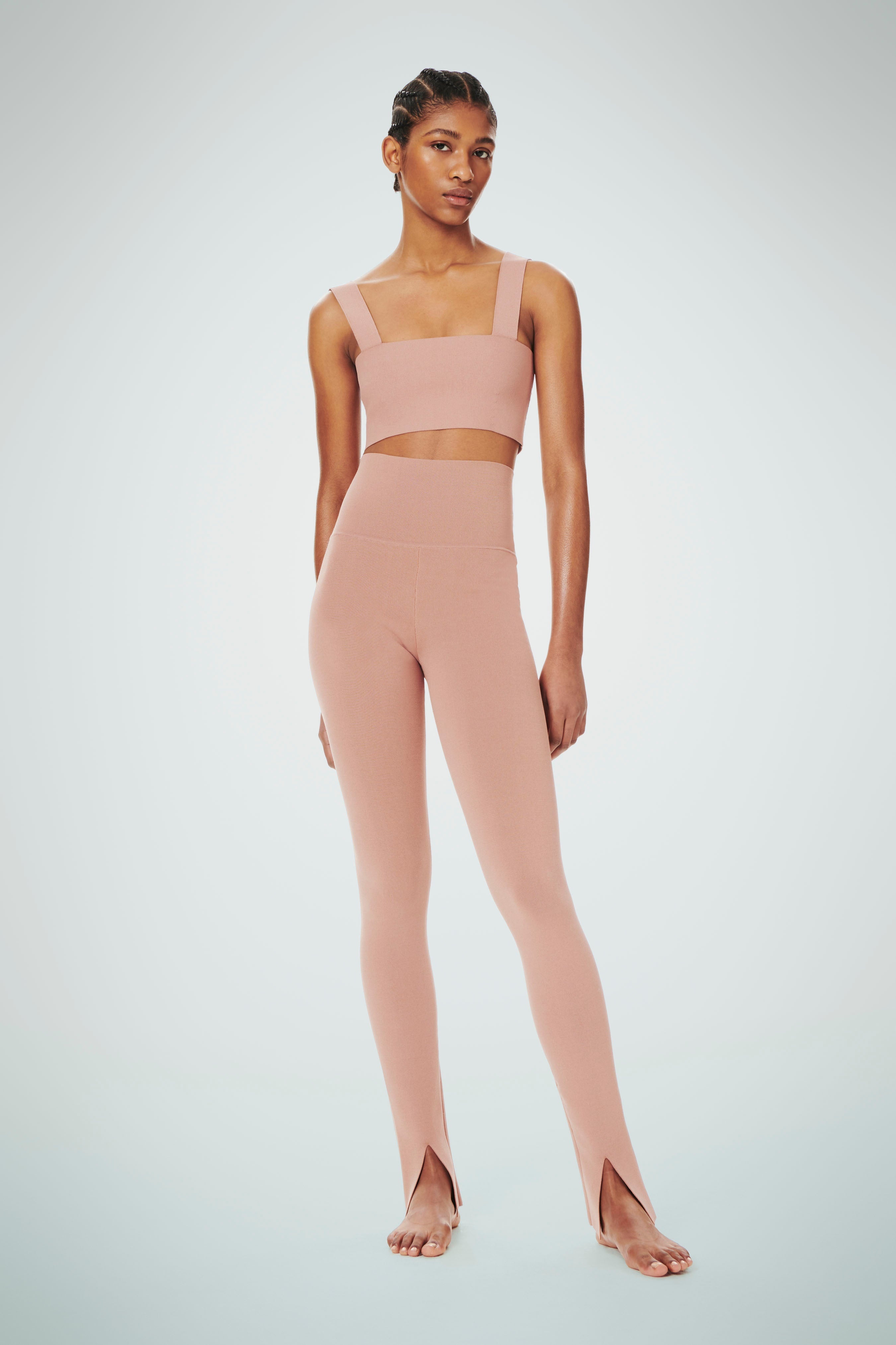 VB Body Split Front Leggings in Blush - 2