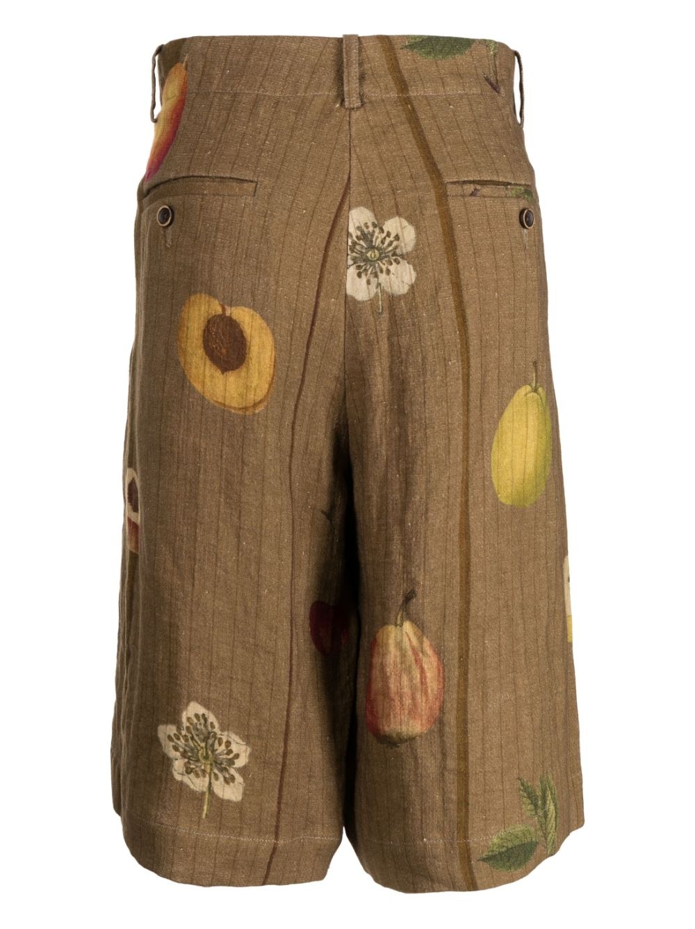 fruit-print linen shorts - 2