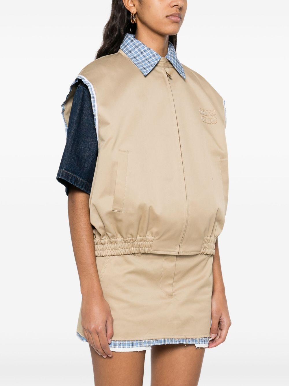 logo-embroidered gilet - 3