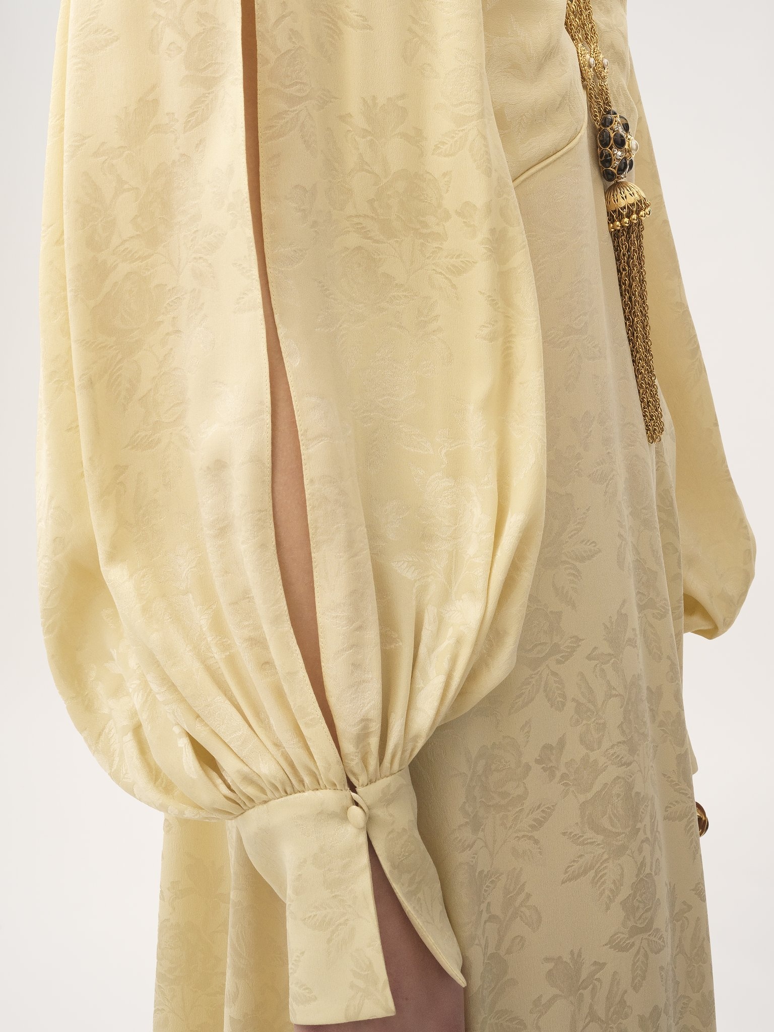 RUCHED LONG DRESS IN SILK JACQUARD - 7
