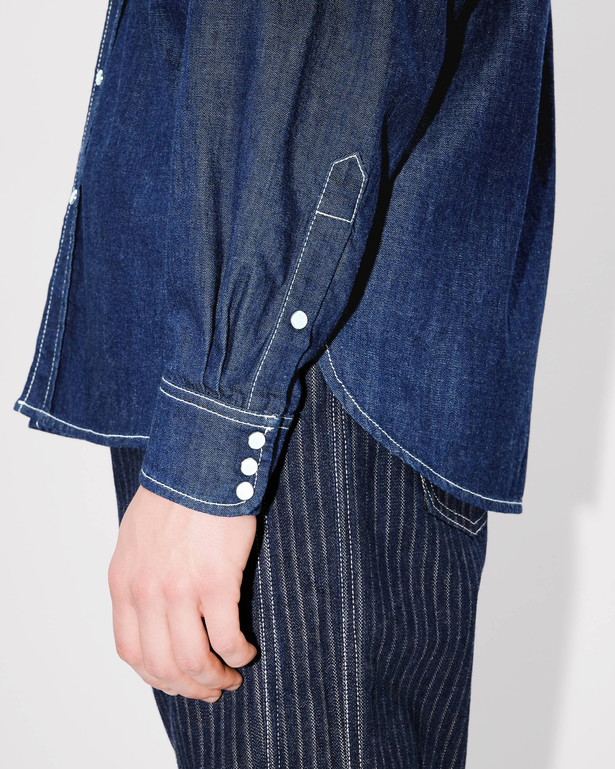 'KENZO Creations' embroidered western shirt in japanese denim - 8