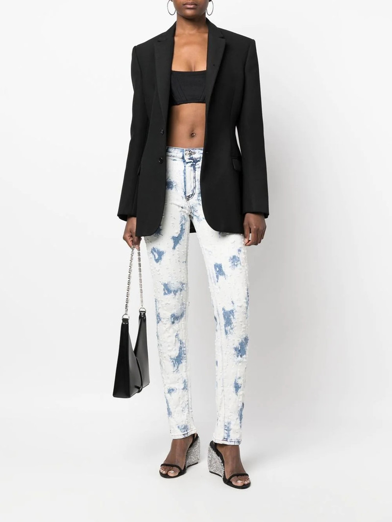 PHILIPP PLEIN bleach-wash straight-leg jeans outlook