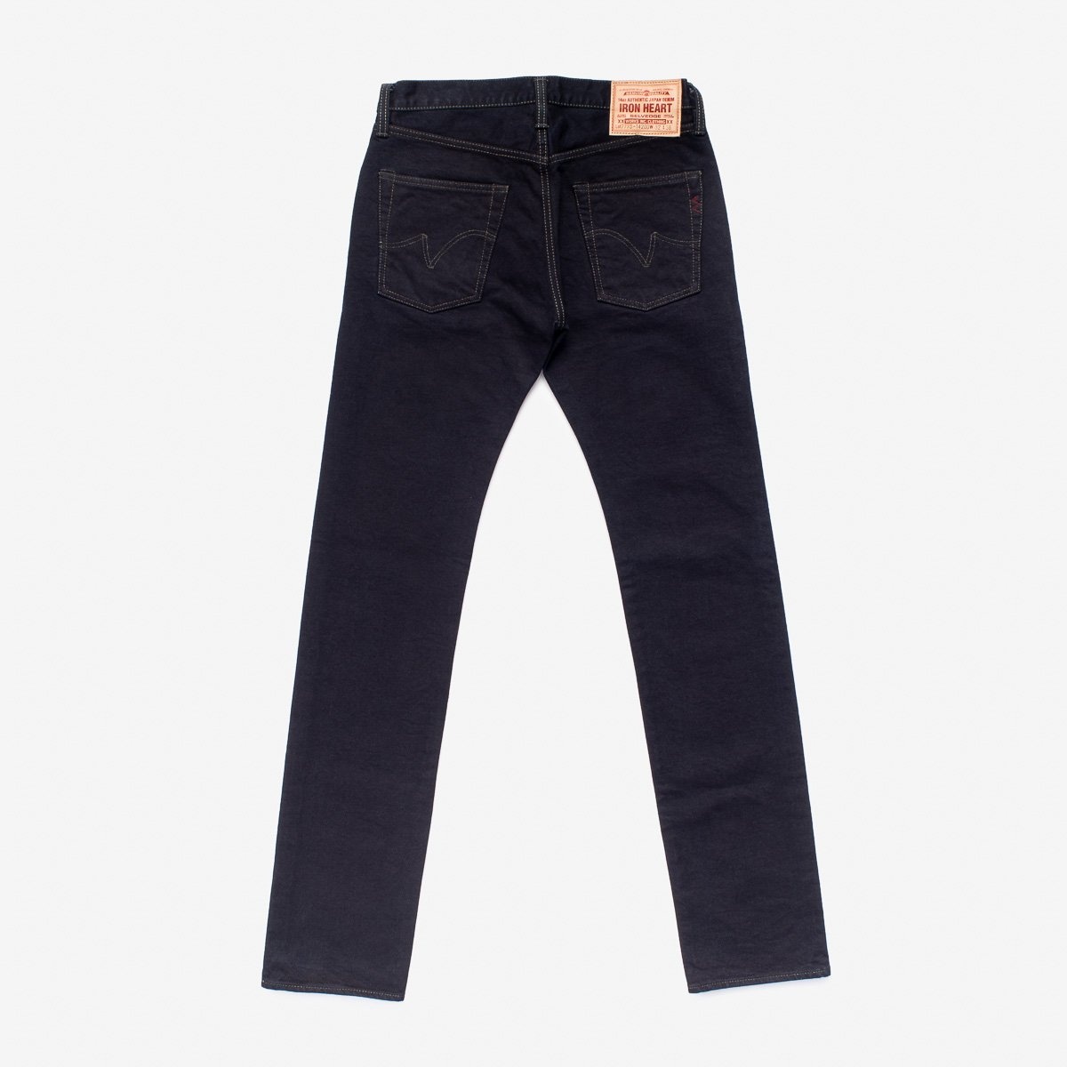 IH-777S-142od 14oz Selvedge Denim Slim Tapered Cut Jeans - Indigo Overdyed Black - 5