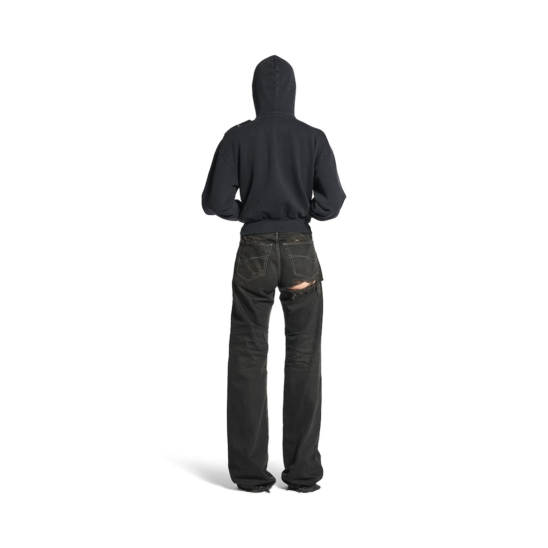 Fitted Low-waist Pants in Anthracite - 7