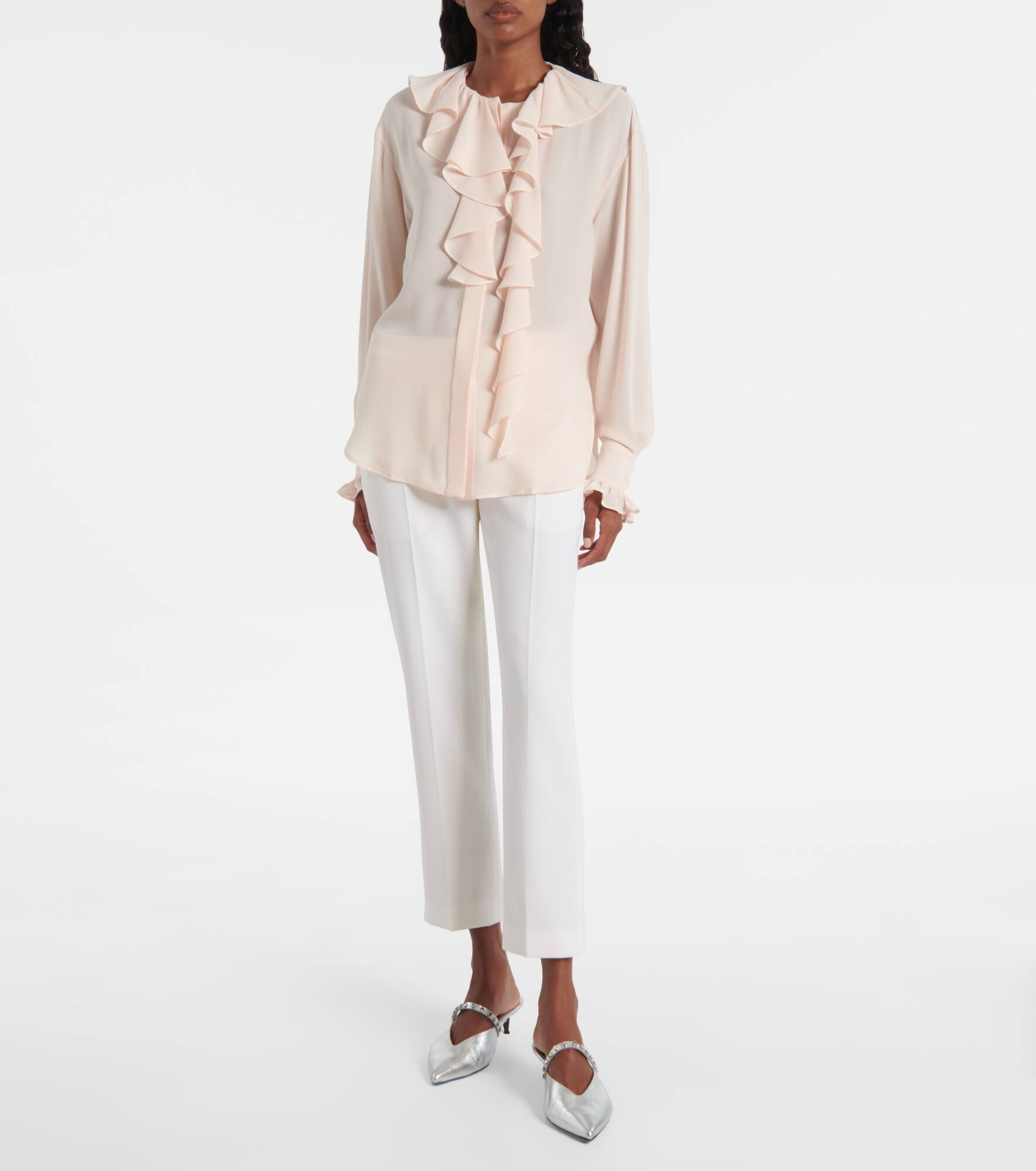 Ruffled silk blouse - 2