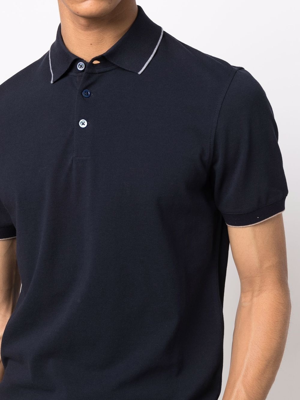 contrast-trim cotton polo shirt - 5