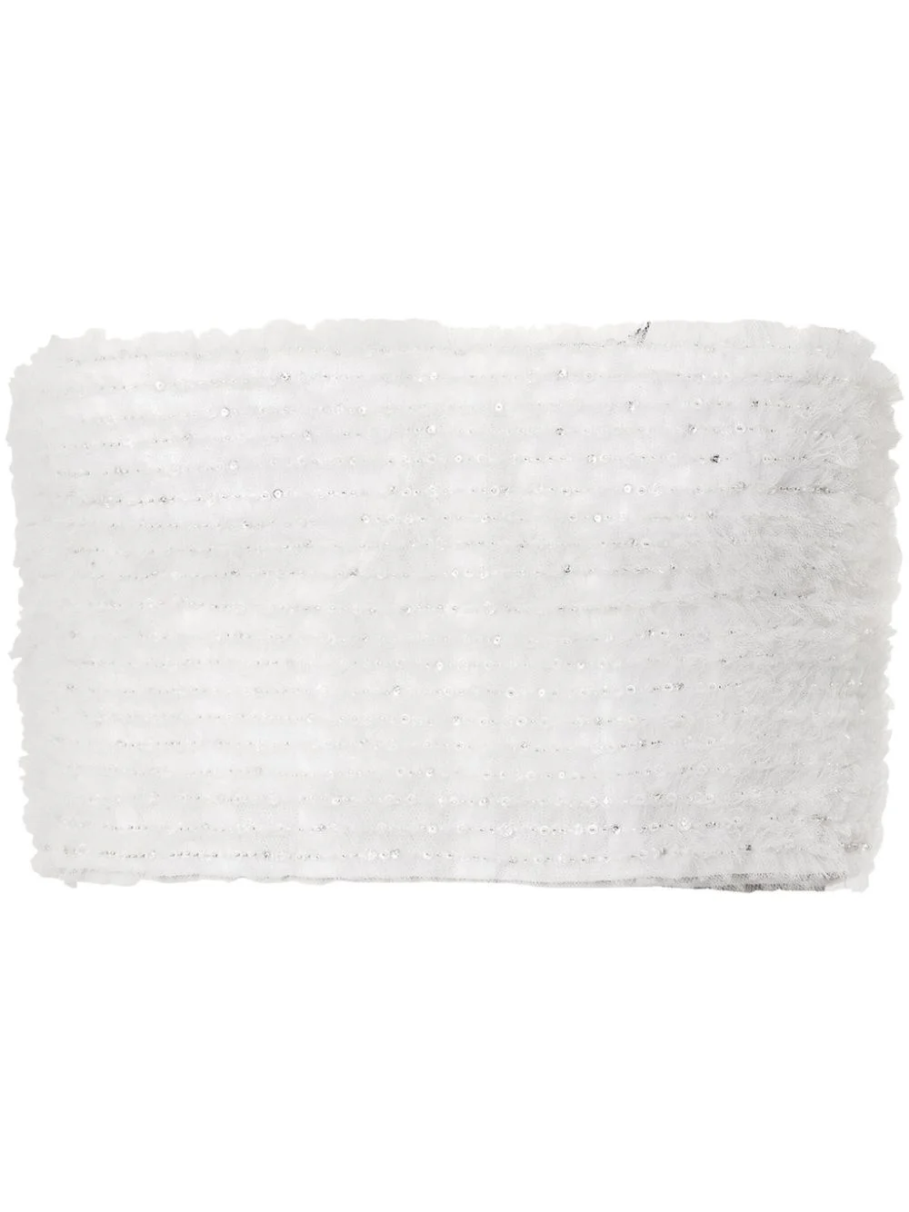 sequin-embellished tulle cropped top - 1