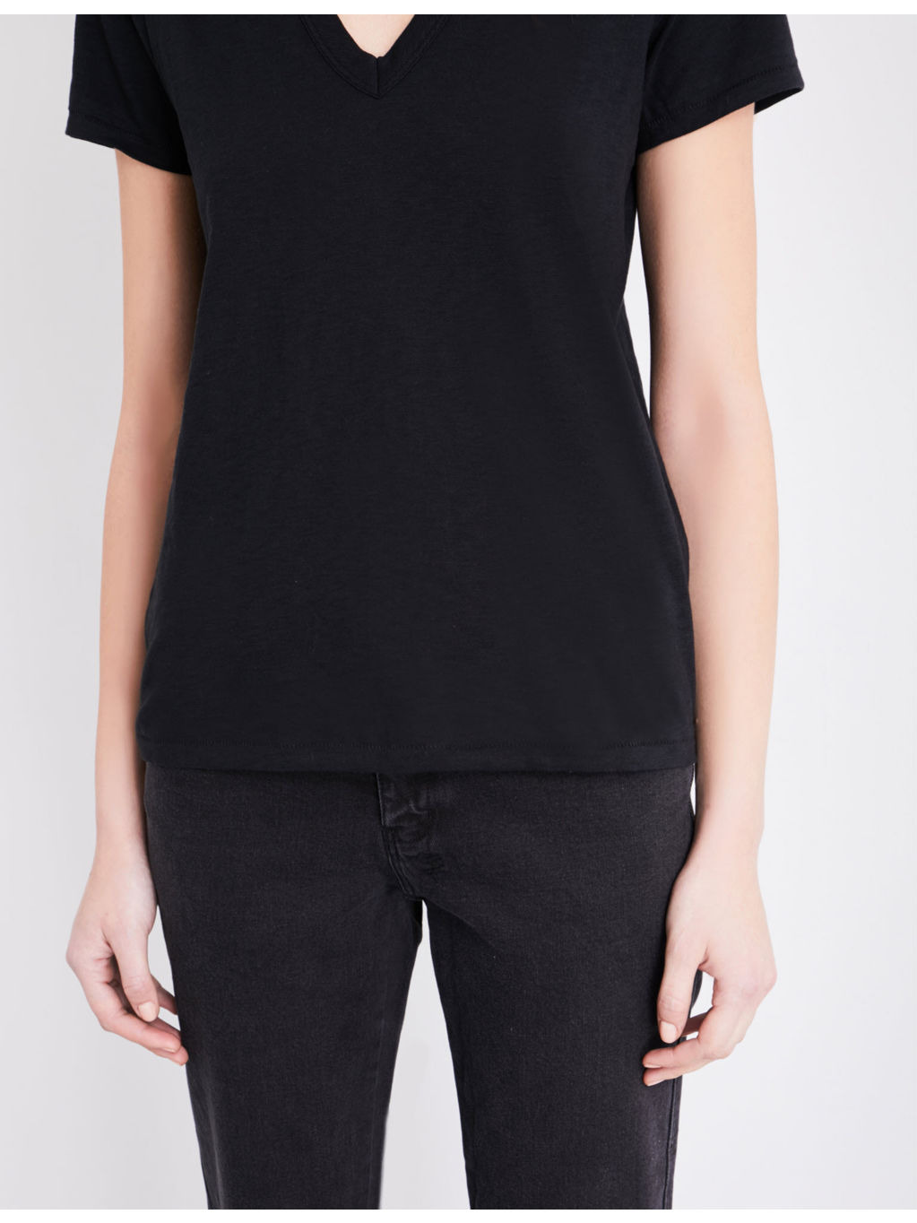 V-neck cotton-jersey t-shirt - 7