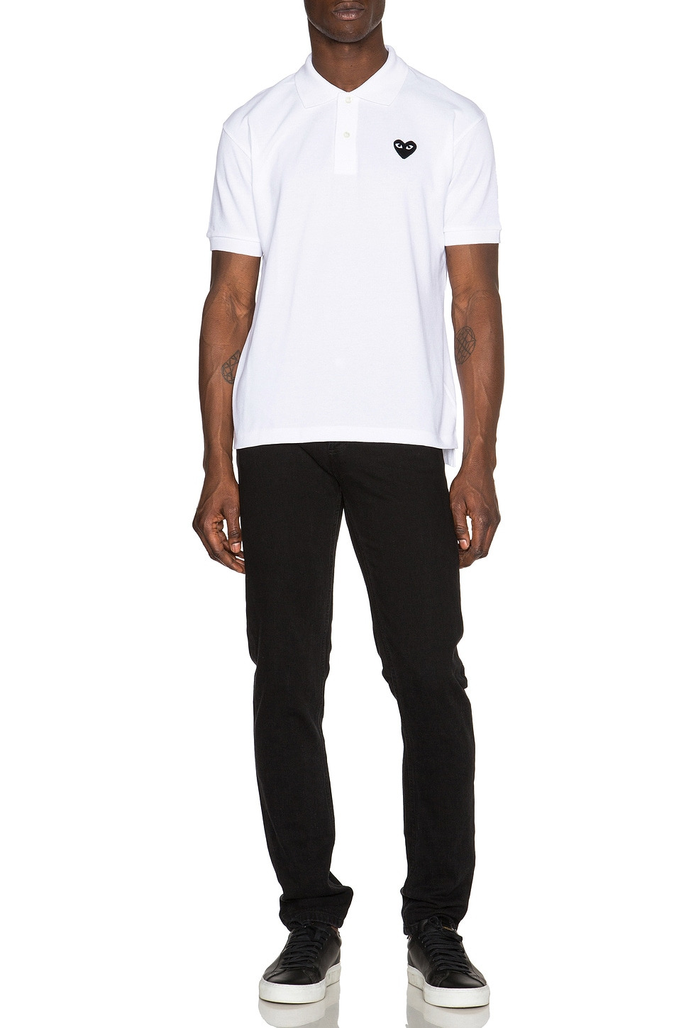 Cotton Polo with Black Emblem - 5
