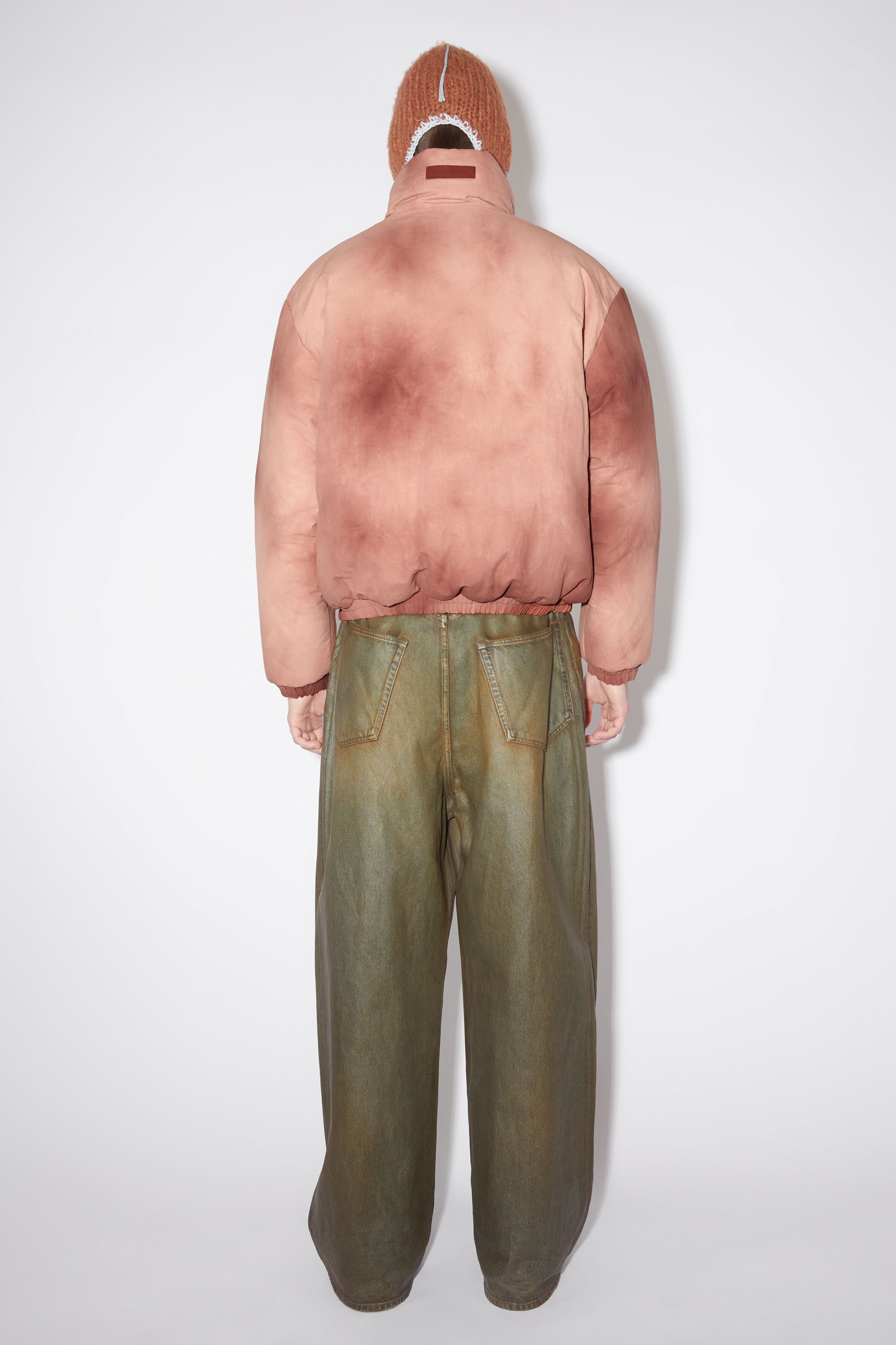 Dyed puffer jacket - Rust red - 3
