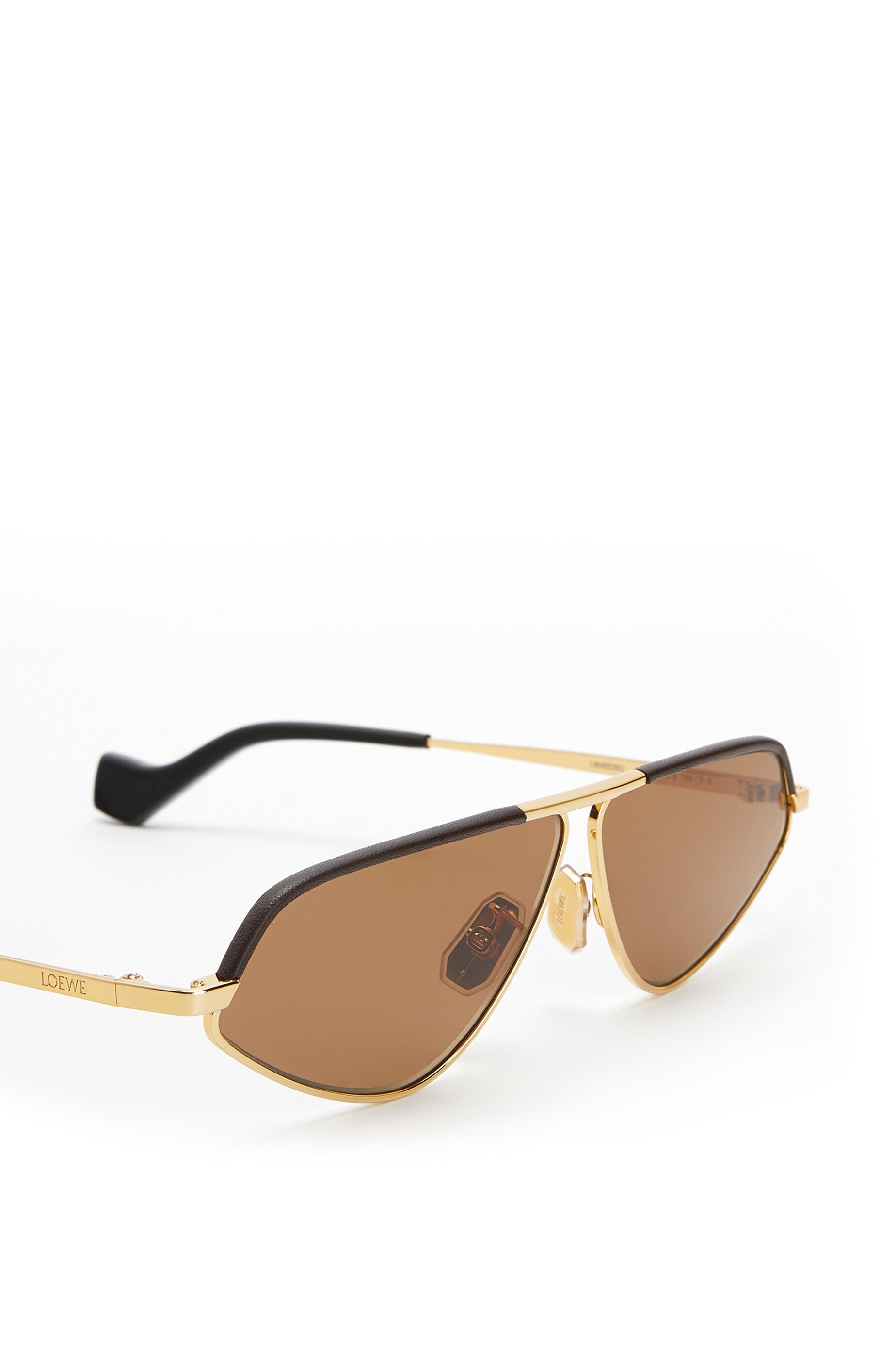 Leather geometric sunglasses - 5