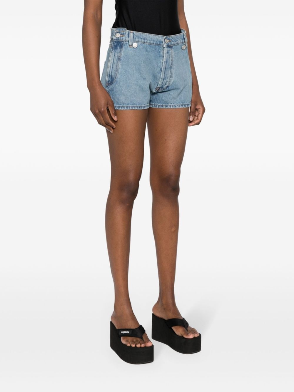 mid-rise denim shorts - 3