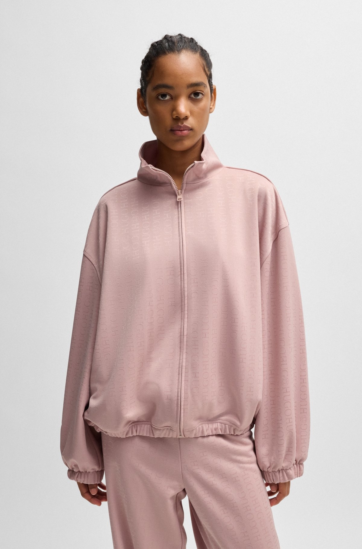 OVERSIZE-FIT JACKET WITH ALL-OVER LOGO JACQUARD - 2