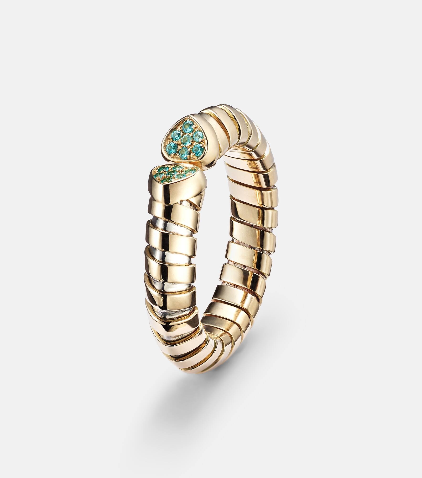 Trisolina 18kt gold ring with tourmalines - 4