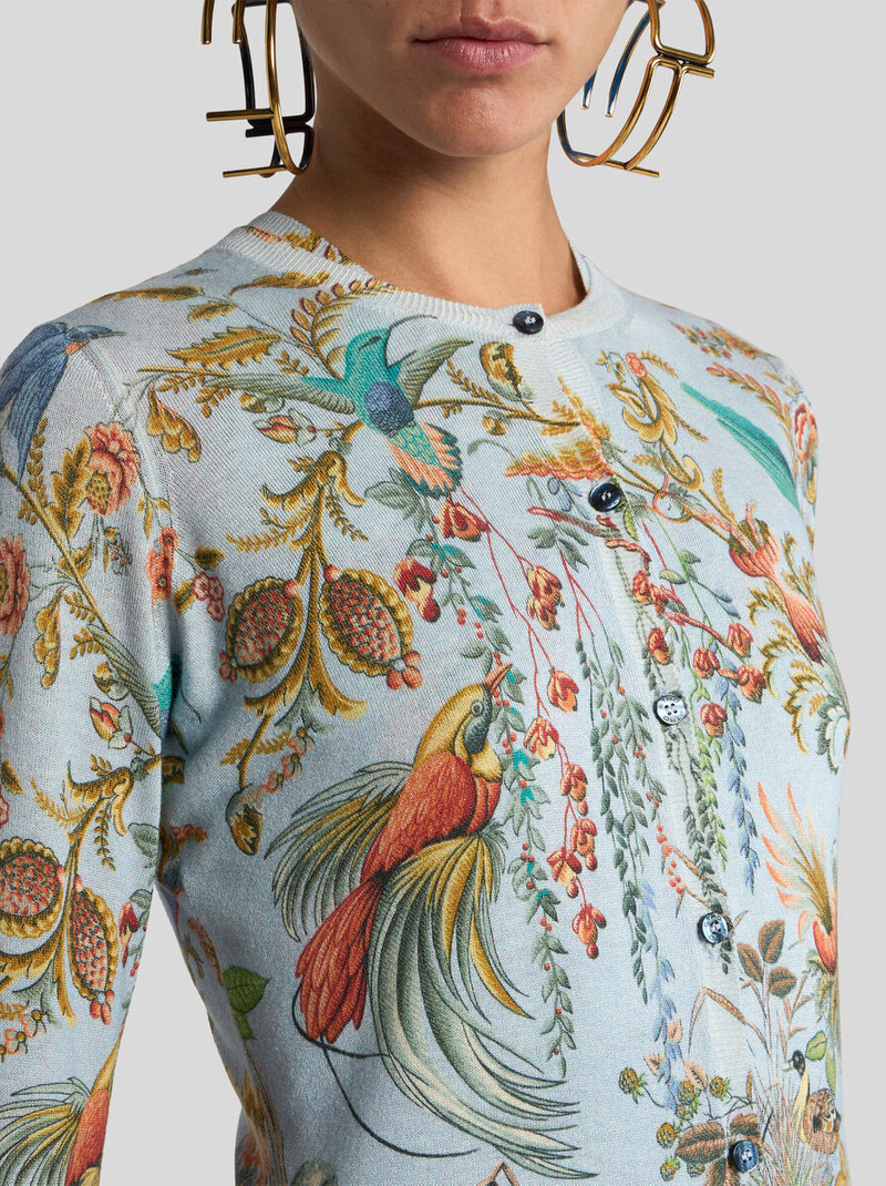 Etro SILK AND CASHMERE CARDIGAN WITH FLORA AND FAUNA MOTIF outlook