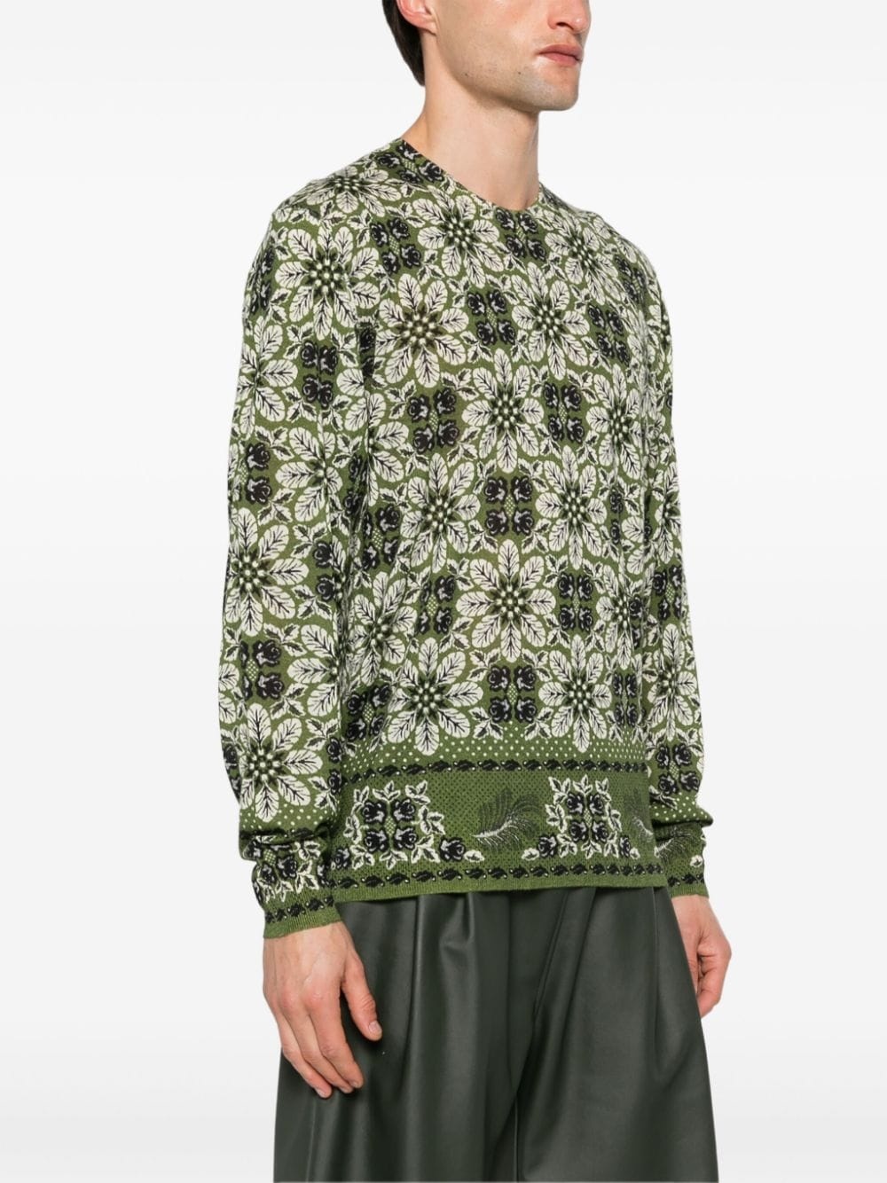 floral-print fine jumper - 3