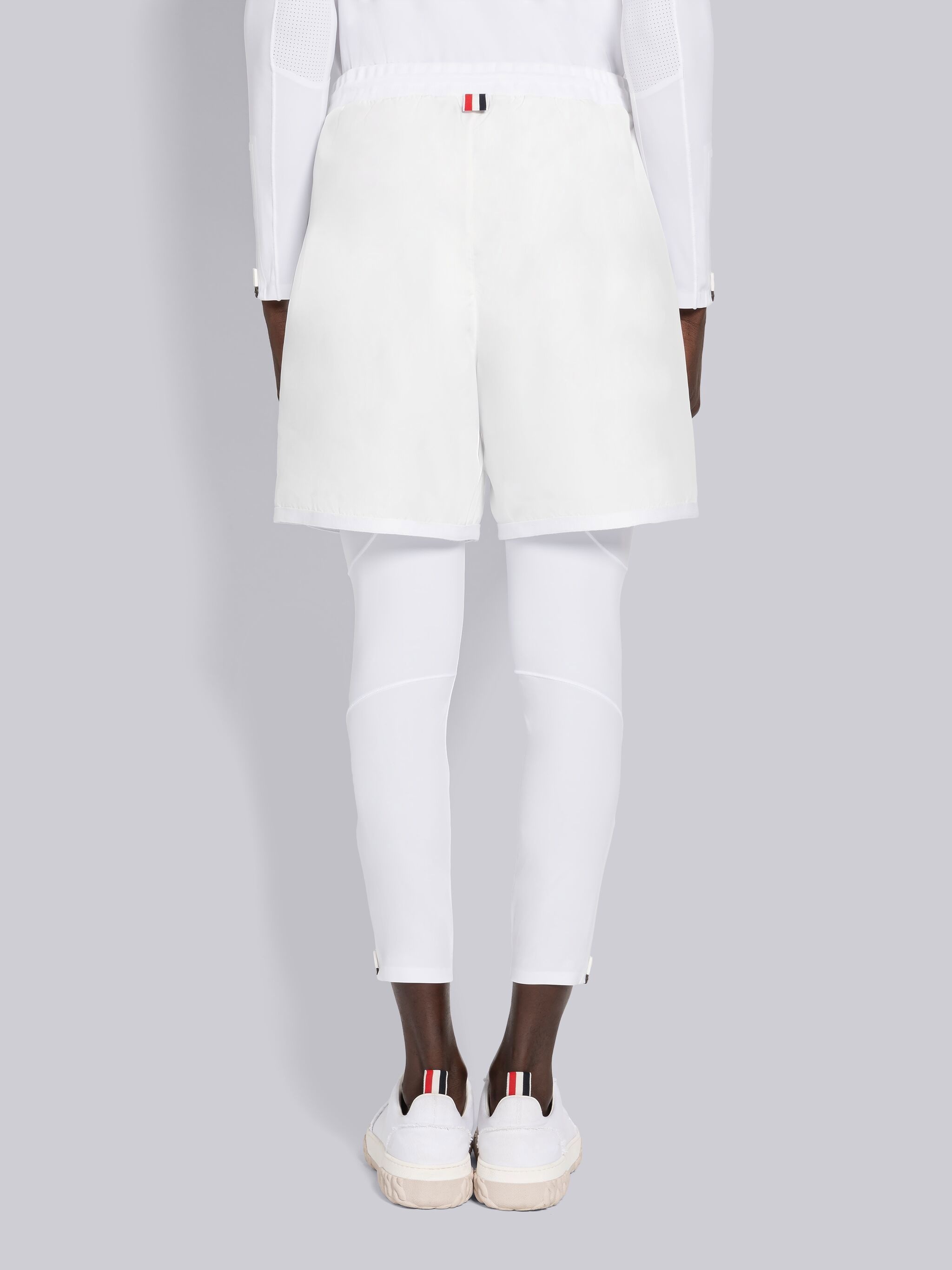 logo-patch mesh track shorts - 3