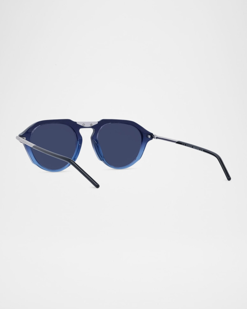 Givenchy Men's GV One Acetate and Nylon Round Sunglasses outlook