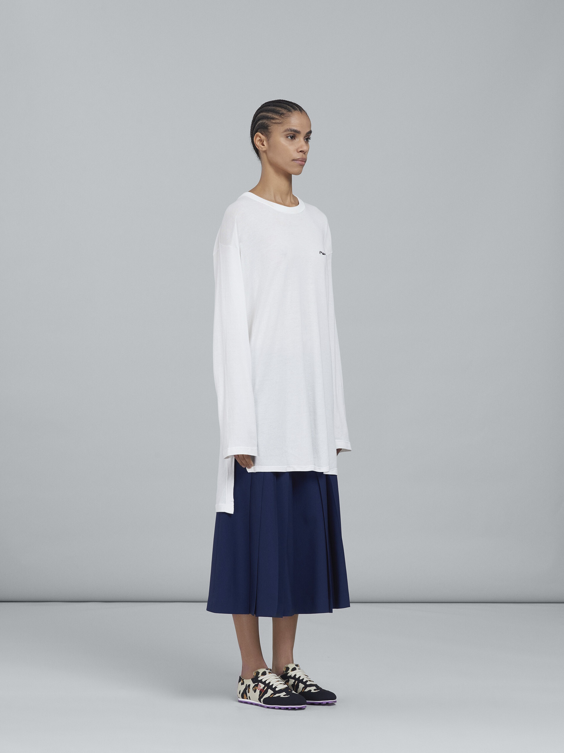 BLUE TROPICAL WOOL CULOTTES - 5