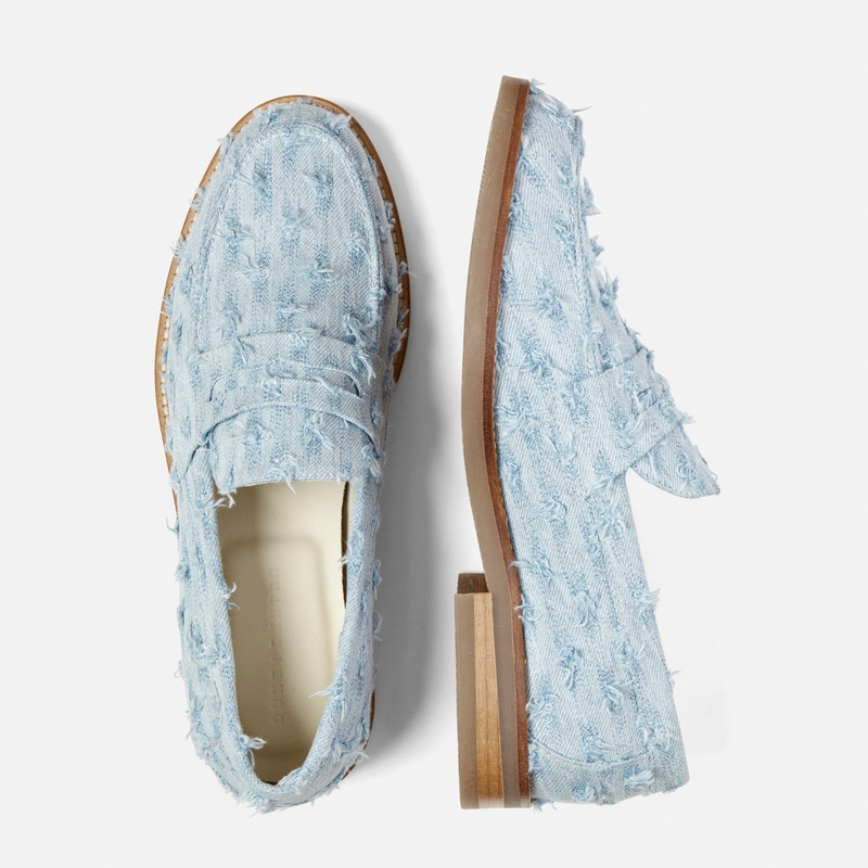 Wilde Blue Punched Denim Penny Loafer - Men's 4