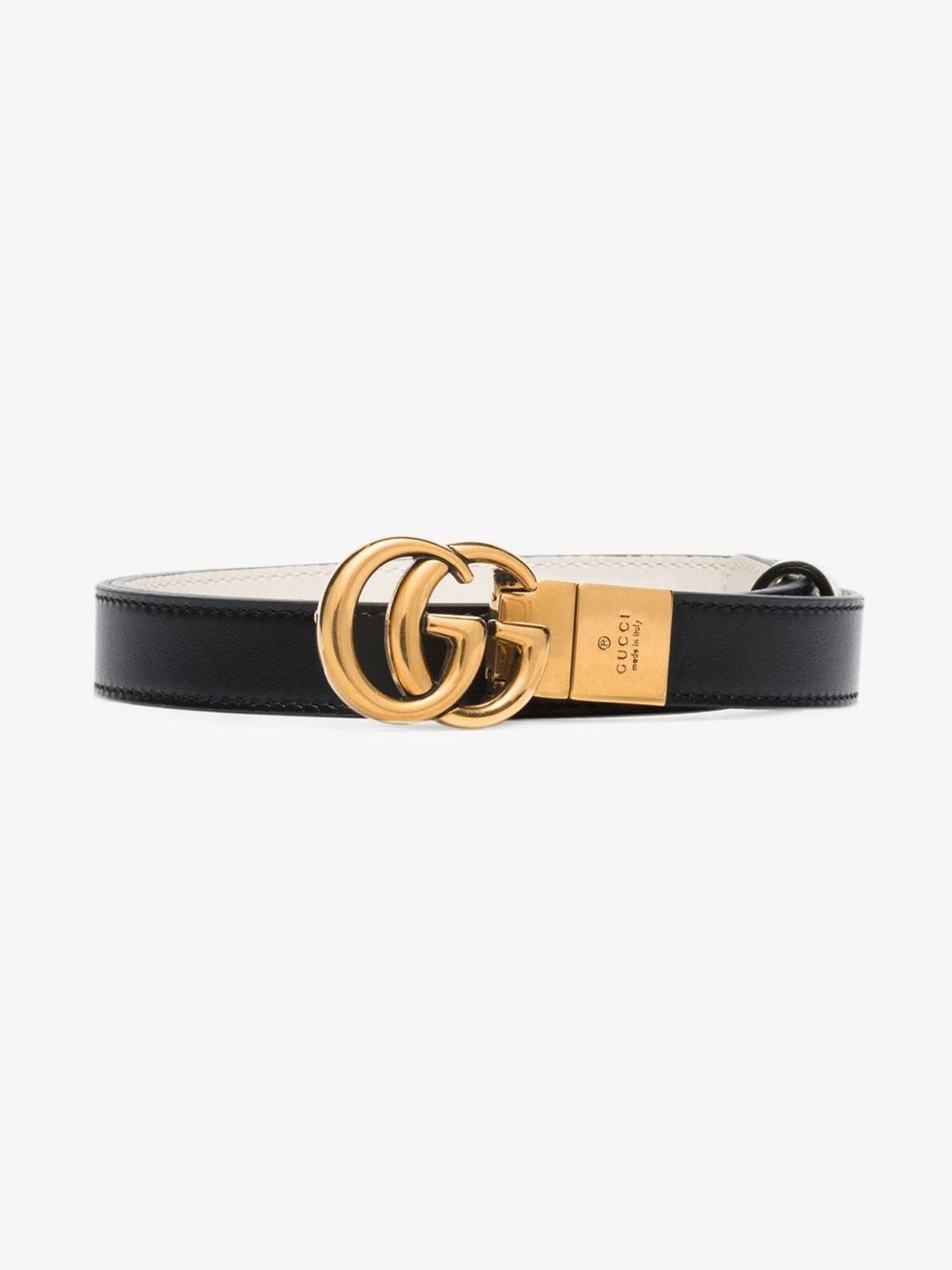 black and white GG Marmont reversible leather belt - 1