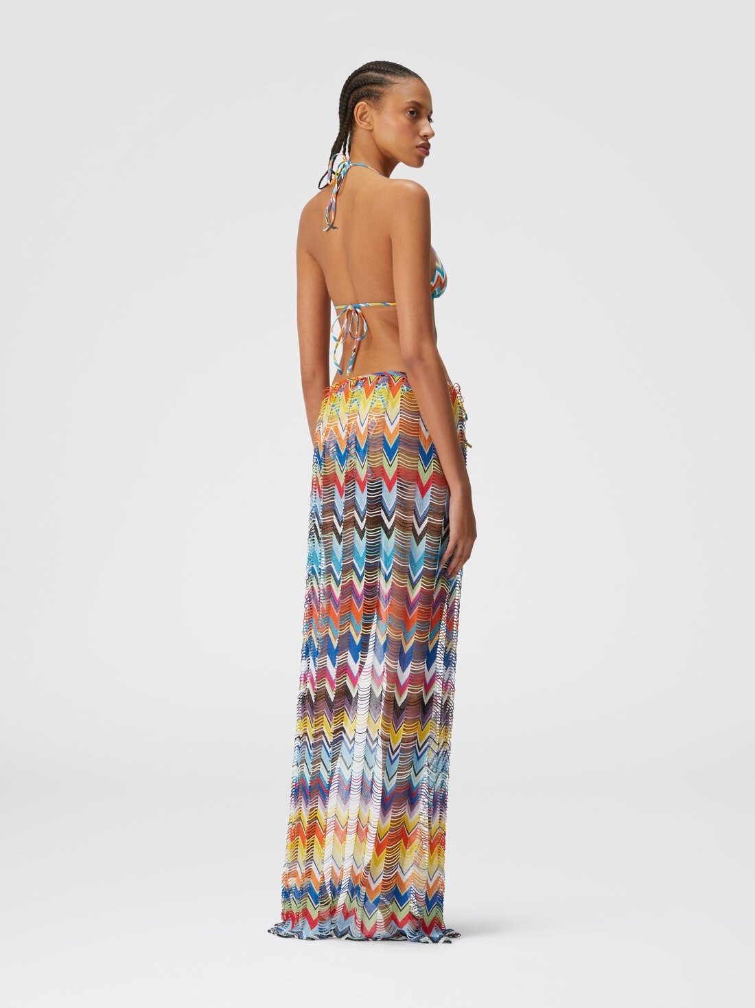Long wide weave cover-up skirt with lurex - 3