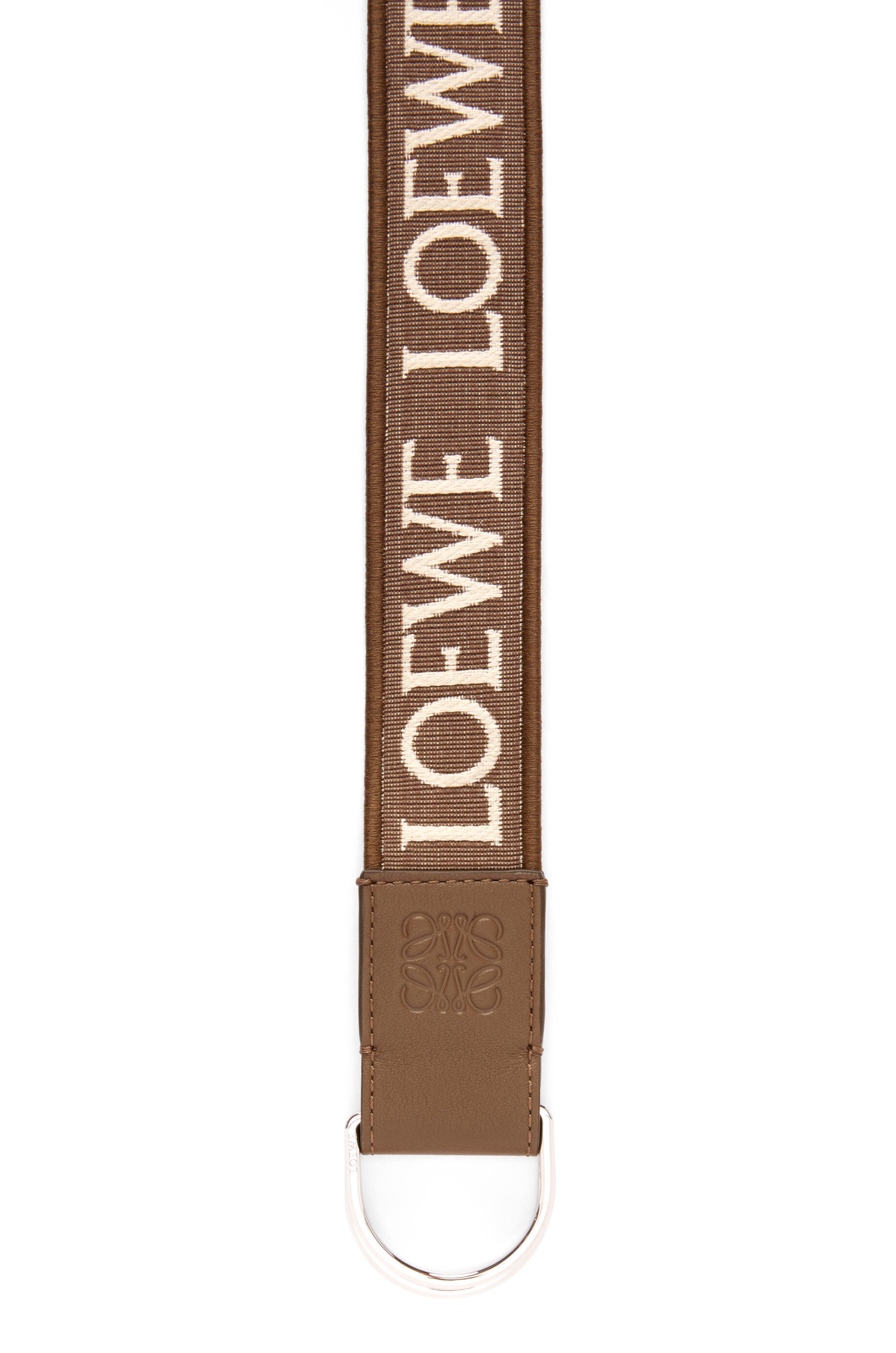 D-ring belt in Anagram jacquard and calfskin - 2