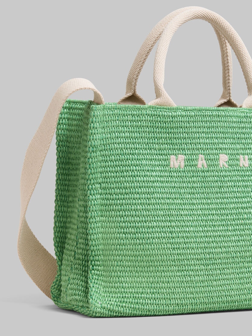 GREEN RAFFIA-EFFECT SMALL TOTE BAG - 4