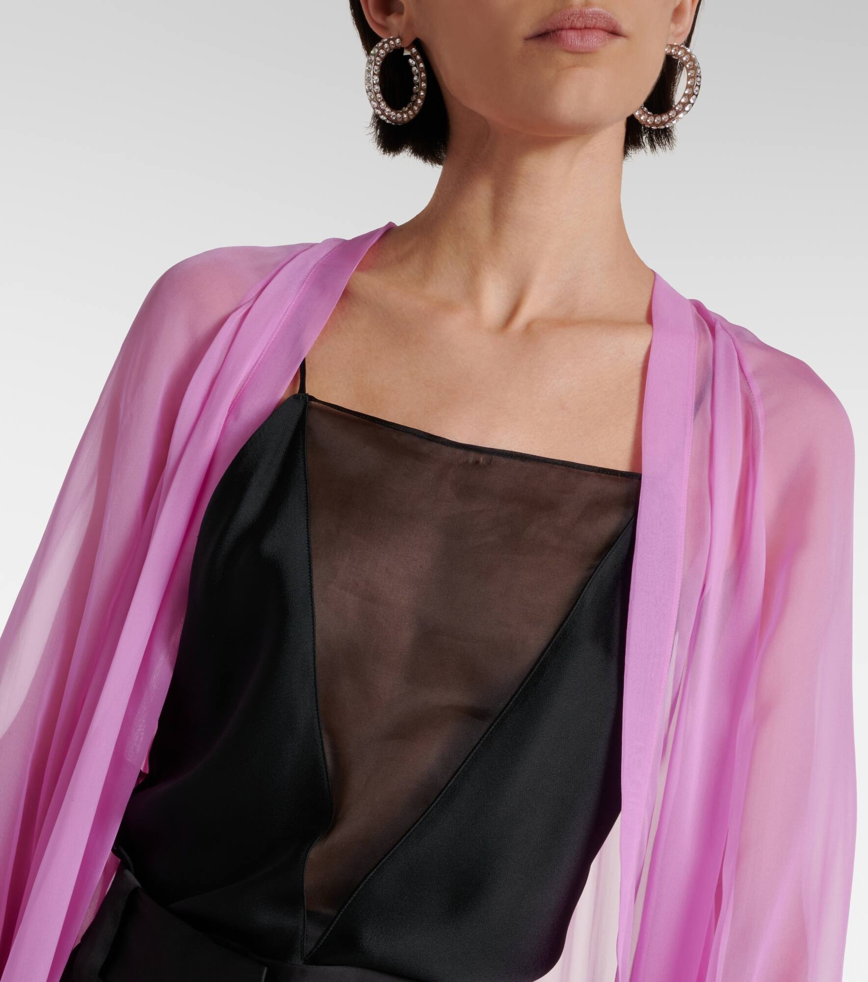 Medicea silk chiffon robe - 4