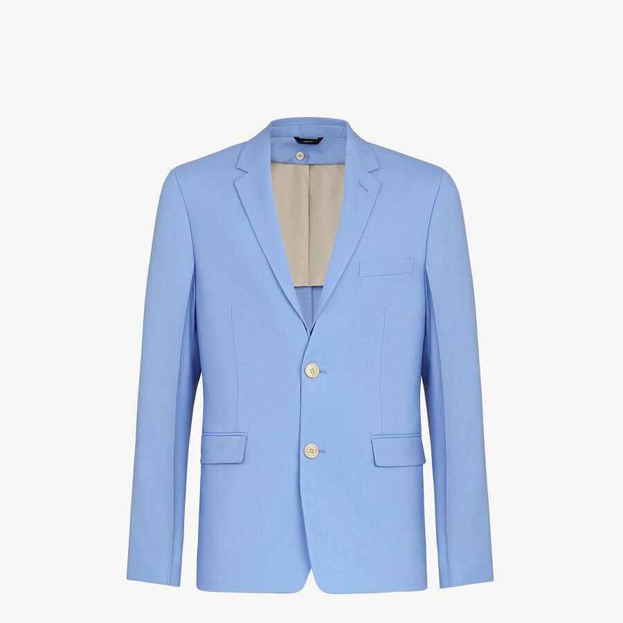 Light blue wool blazer - 1